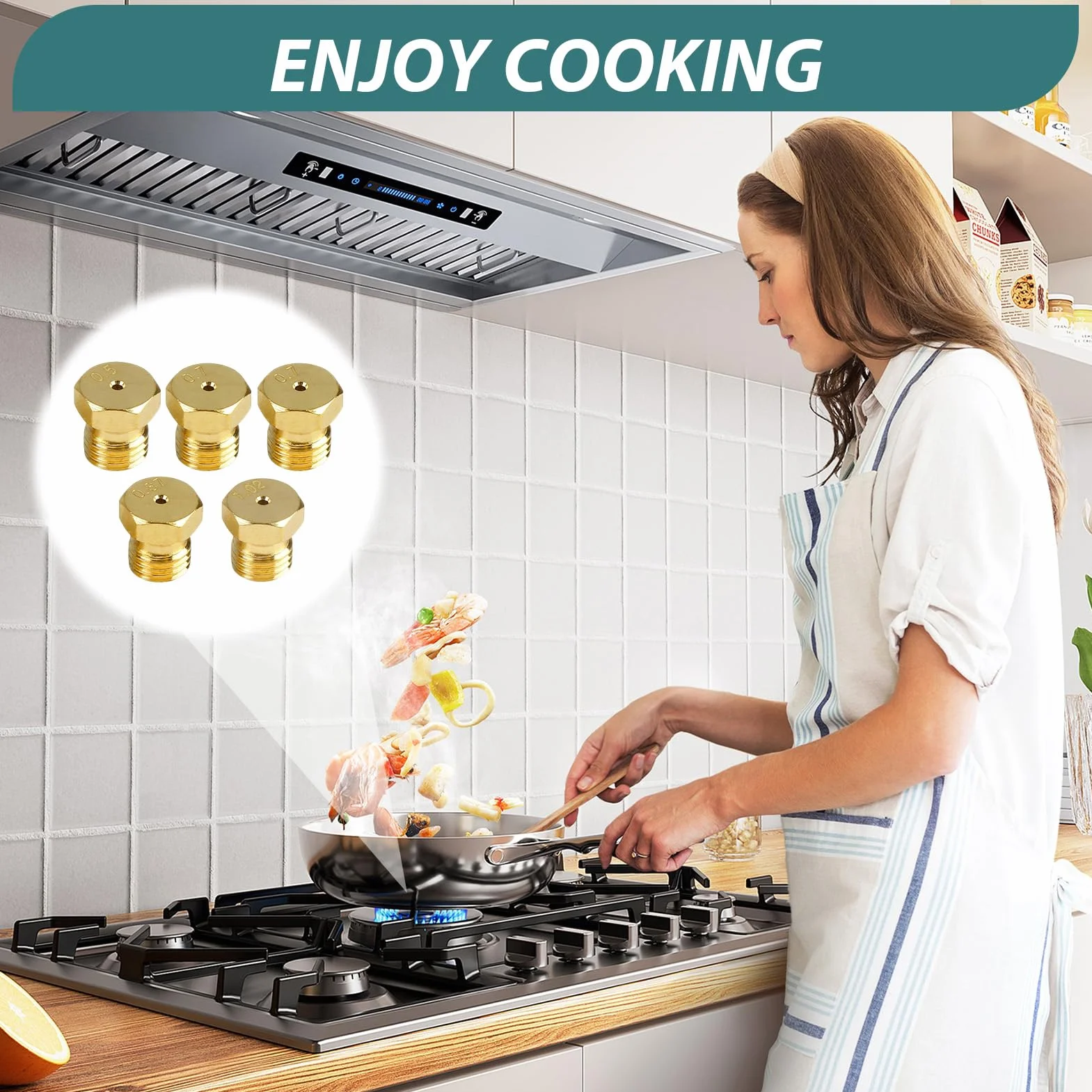 Inyectores Cocina Gas Butano Universales Boquilla Repuesto Rosca M6 1x0.5 2x0.7 1x0.87 1x1.02