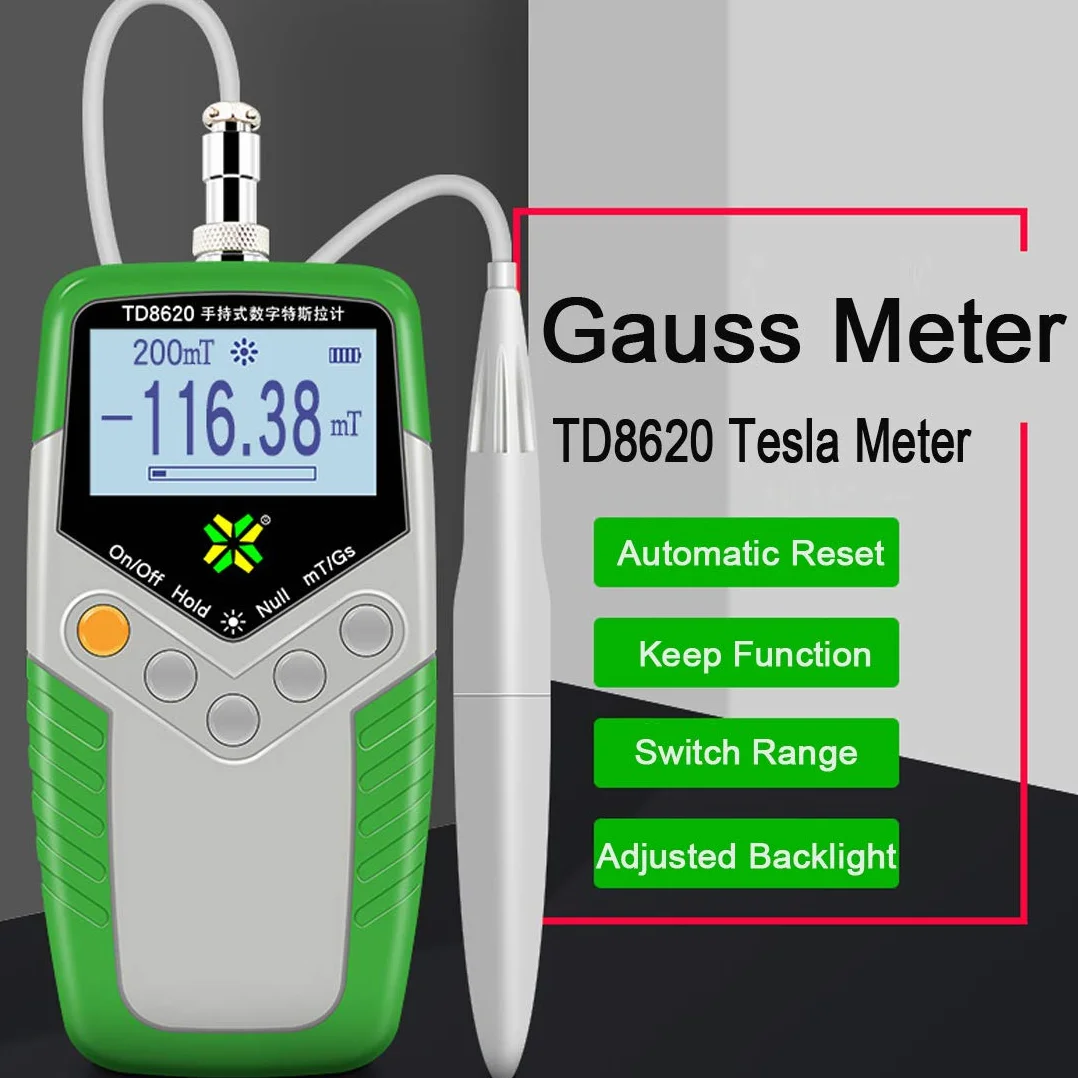 Medidor de Gauss Digital Portátil TD8620 Gaussmeter 0-2400mT