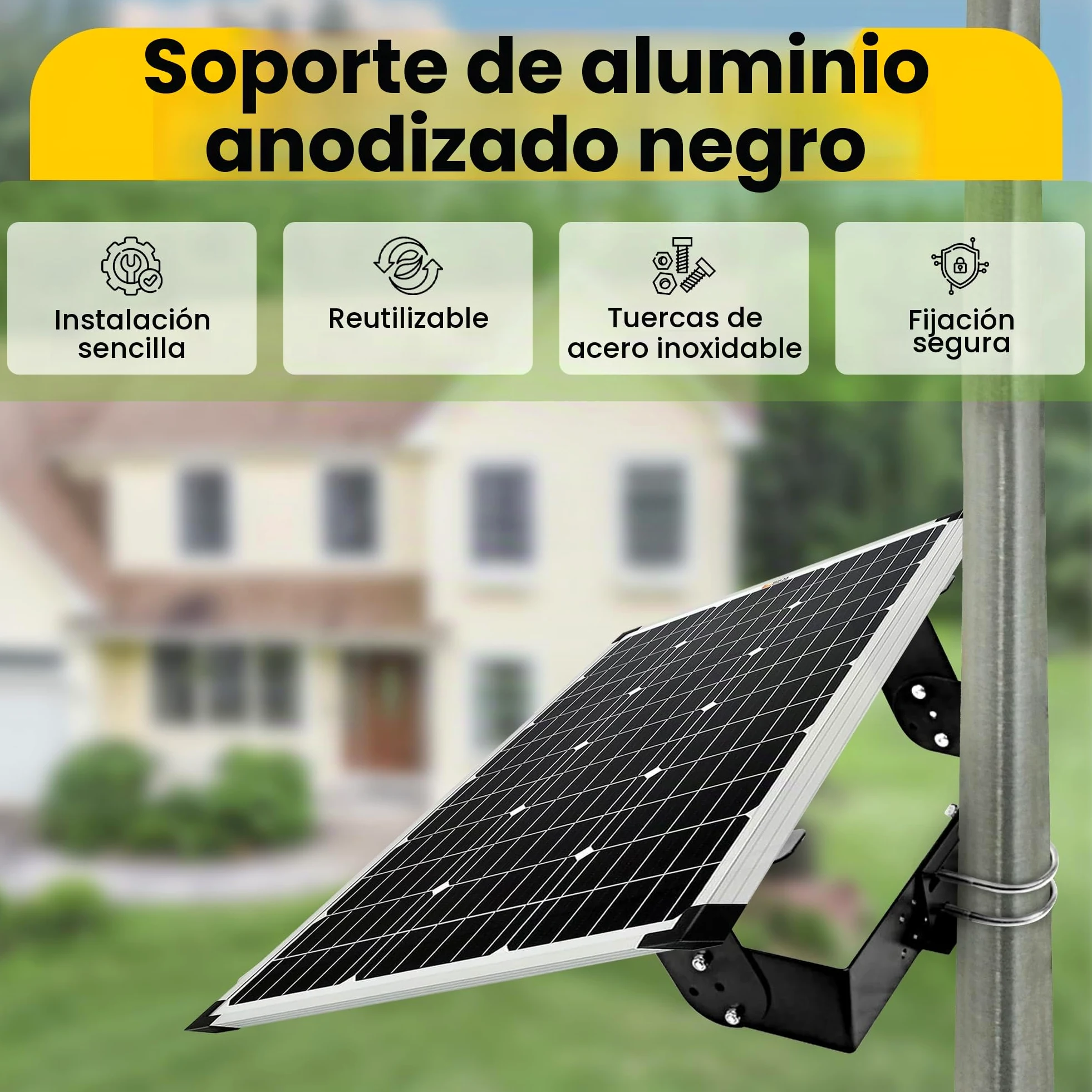 Offgridtec pared Set de montaje de soporte para módulos solares panel solar, 20 – 50 W, aluminio, 1 pieza, 006520