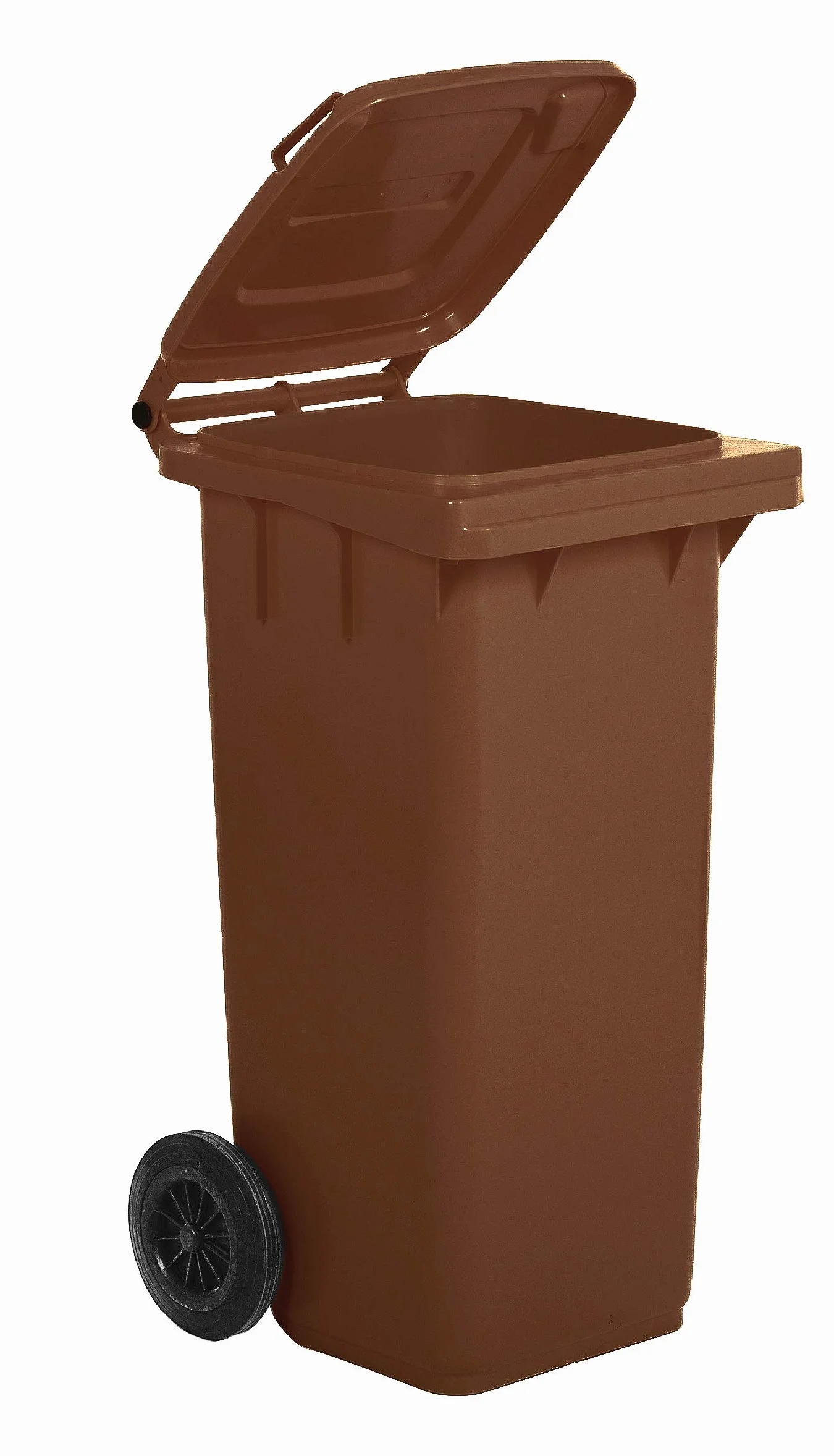 Mobil Plastic - Cubo con ruedas para la recogida selectiva de residuos, 120 l, para uso exterior, color marrón (UNI EN 840)