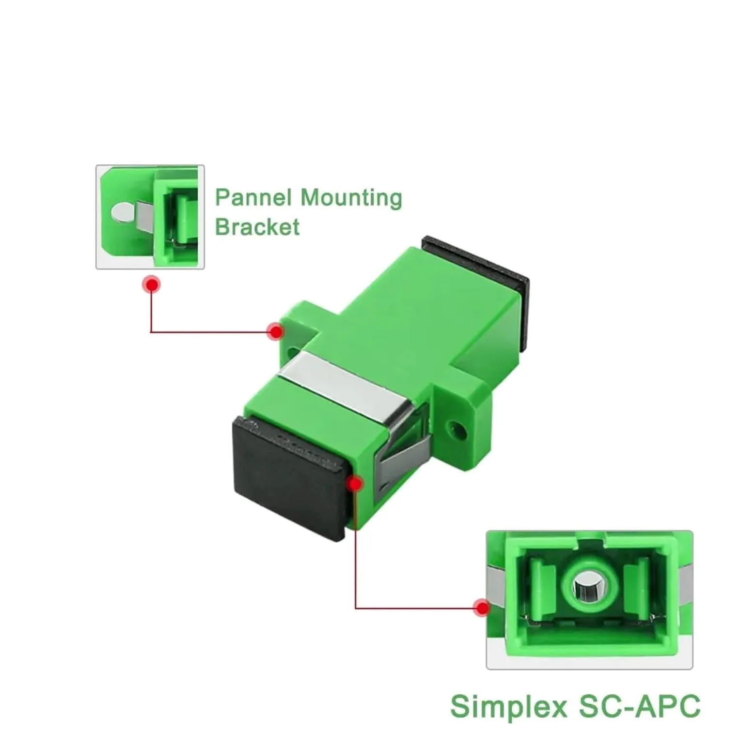 Adaptador de fibra óptica monomodo simplex SC hembra acoplador(10pcs)