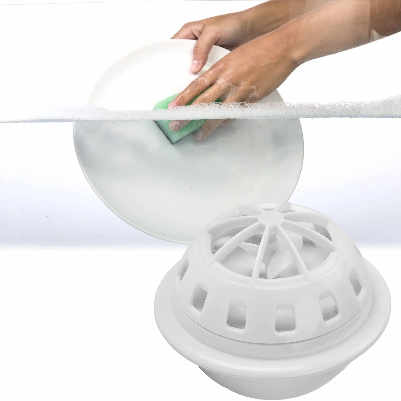 Mini Lavavajillas, Lavavajillas Turbo Portátil con Alimentación USB con Apagado Automático de 15 Minutos Super Shock Wave 2 Modos para Cocina Restaurante Hotel ABS (Blanco)