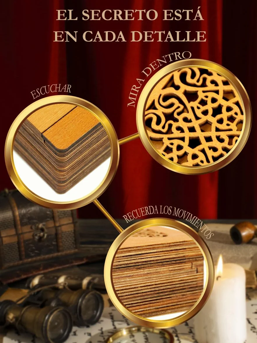 Logica Juegos Cofre de' Medicis Rompecabezas de Madera Caja Secreta Dificultad 5/6 Colección Leonardo da Vinci