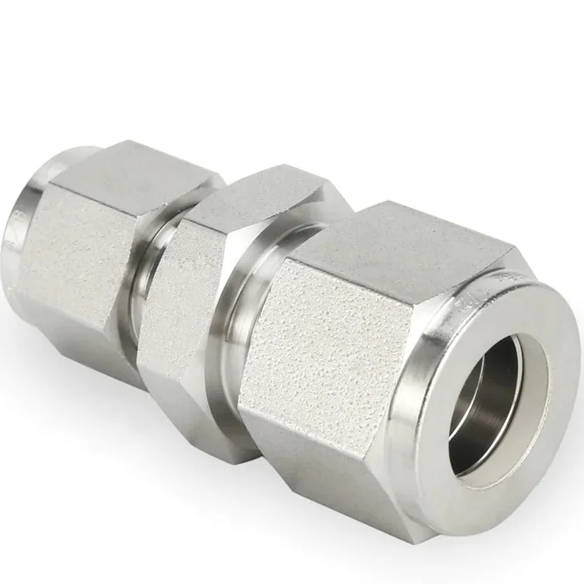 Compresión Acoplamiento recto, junta de compresión chapada de latón, acero inoxidable 316 Reducción de la doble férula Fije de compresión 30MPA 1/8 "1/4" 3/8 "1/2" 6 8 10 12 mm 1pc(14 mm x 12 mm)