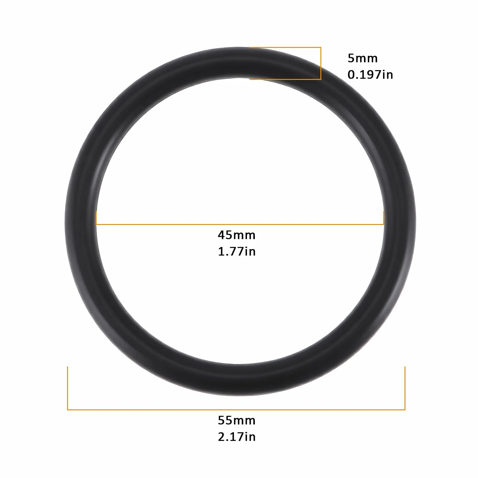 Juntas tóricas ocultas de goma de nitrilo 55 x 45 x 5 mm compatibles Geberit 362.769.00.1