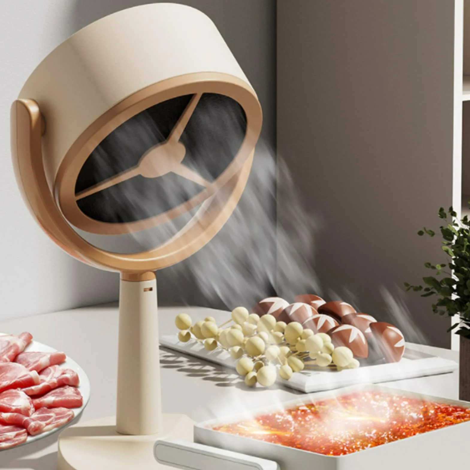 Campana de Cocina Portátil 3000 mAh Ventilador Extractora Liviana para Barbacoa Interior