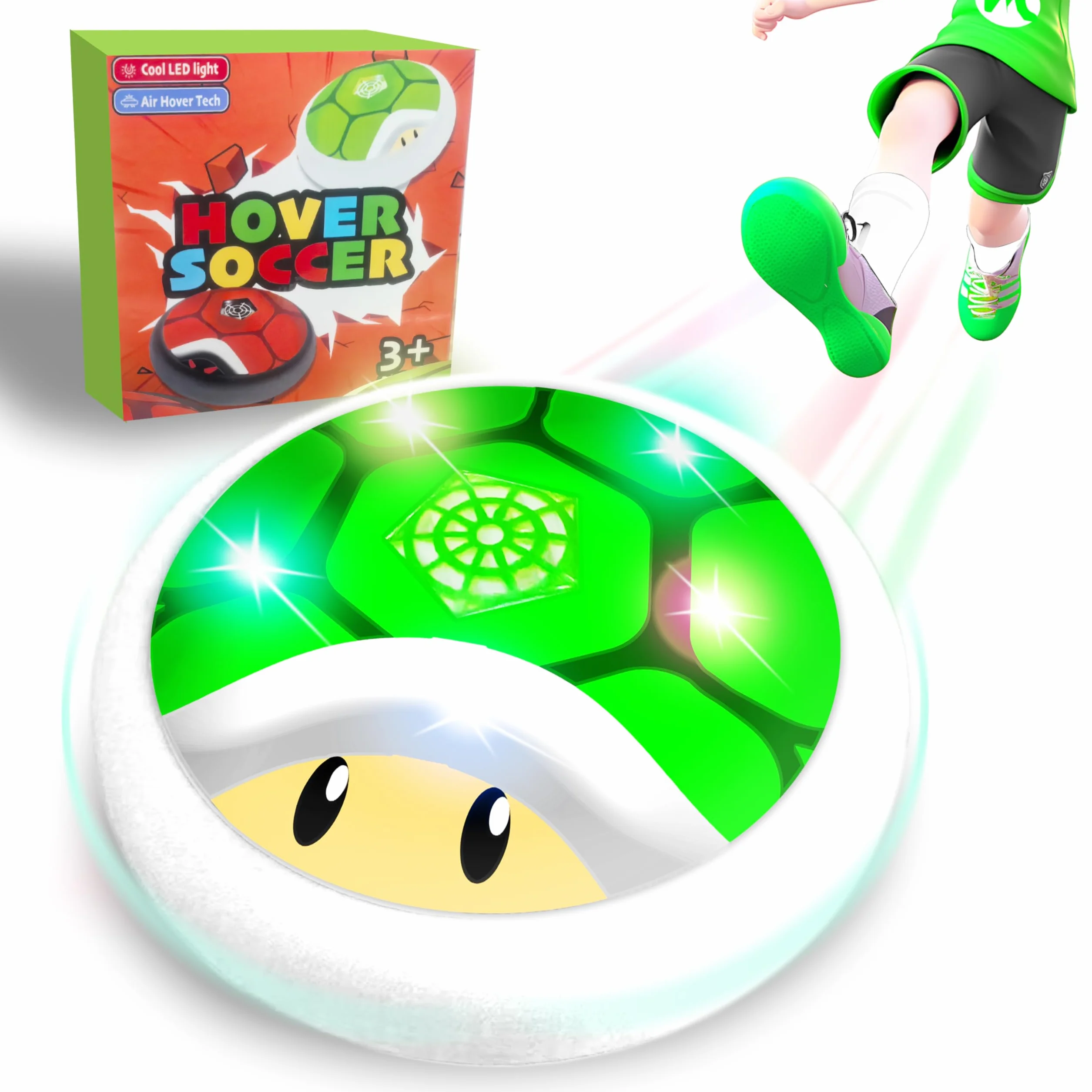 Balón Fútbol Flotante con Luces LED, Juguetes de Exterior Interior para Niños 3-10 Años