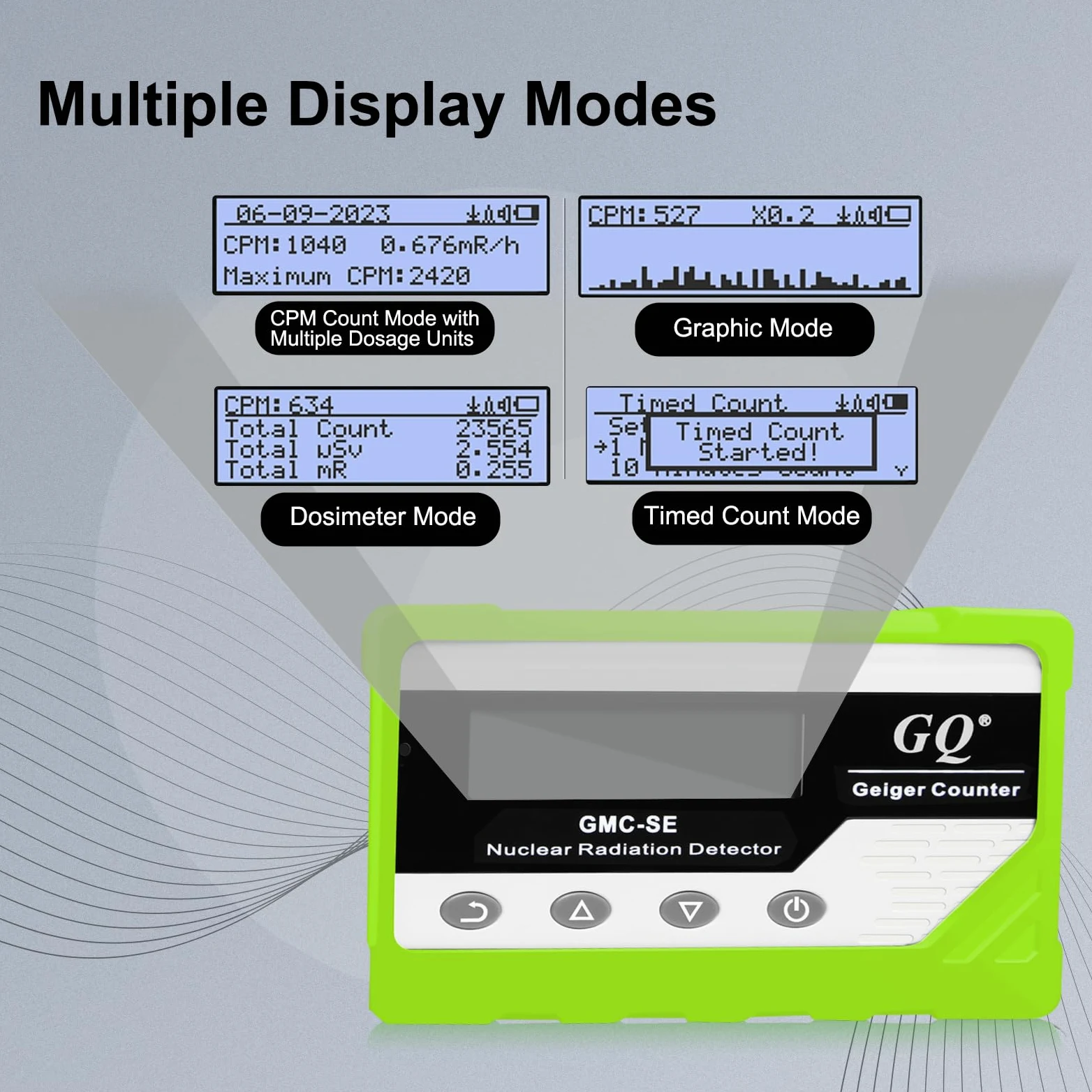 GQ GMC-SE Geiger - Detector de radiación con contador de rayos X beta gamma, medidor de radiación portátil, dosímetro digital de radiación nuclear, dispositivo de grabación automática de datos, funda