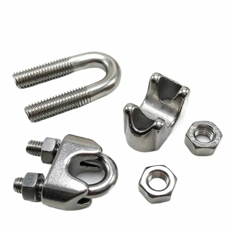 Abrazaderas De Cuerda De Cable Clip de cable acero inoxidable, apretones cuerda alambre(M3-50 Pcs -ss316)