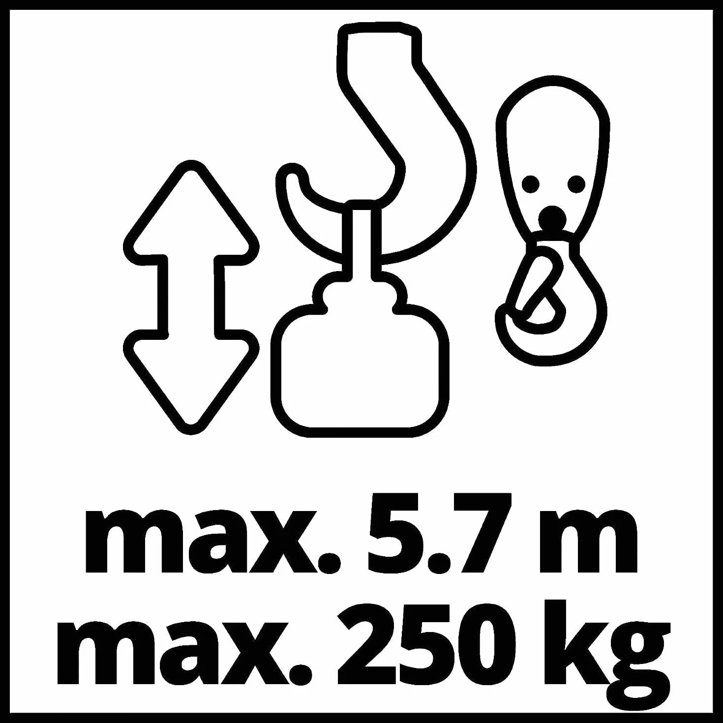 Einhell Polipasto eléctrico - TC-EH 250, 450 W, parada de emergencia e interruptor termostático, Cable de alambre sin torsión de 12 m, rodillo guía con gancho de carga y cierre de seguridad, Rojo