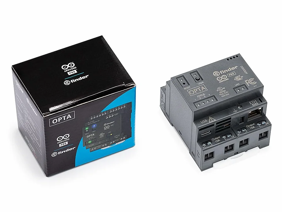 Arduino Opta Lite [AFX00003]: controlador compacto para IoT industrial con E/S digitales, entradas analógicas, compatibilidad con Modbus y Edge Computing para sistemas de automatización y control