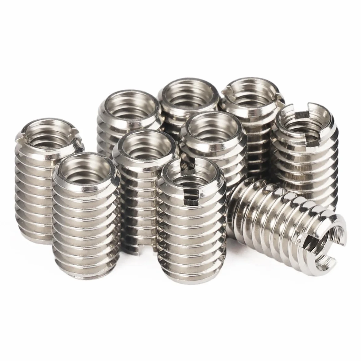 WHC 10 Piezas Insertos Roscados M4 x 0.7mm Hembra y M6 x 1.0mm Macho, 10mm, Acero Inoxidable Autorroscante