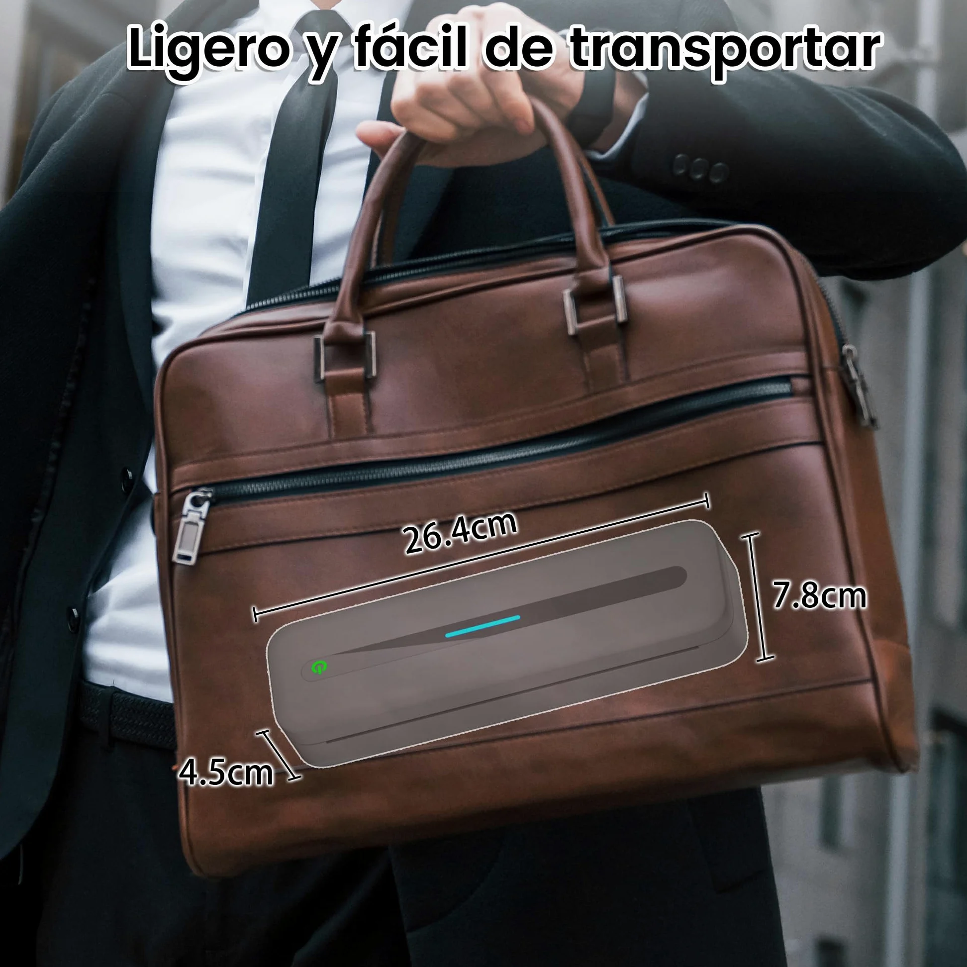 Phomemo Impresora Termica A4, M832 Impresora Portátil Inalambrica Compatible con Smartphone y PC, para Viajar, Familia, Estudio, con Maletín de Transporte y 4 Rollos de Papel Térmico, Negro