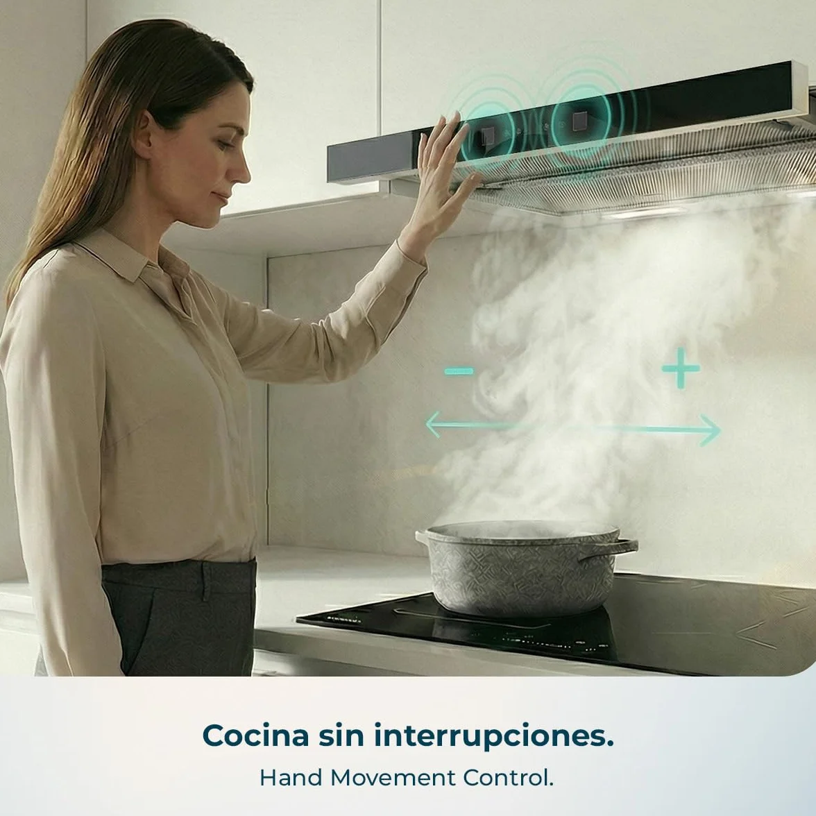 Cecotec Campana Extractora Telescópica Bolero Flux TLT 60cm 606,4m³/h Succión A++ Control Táctil Función Booster