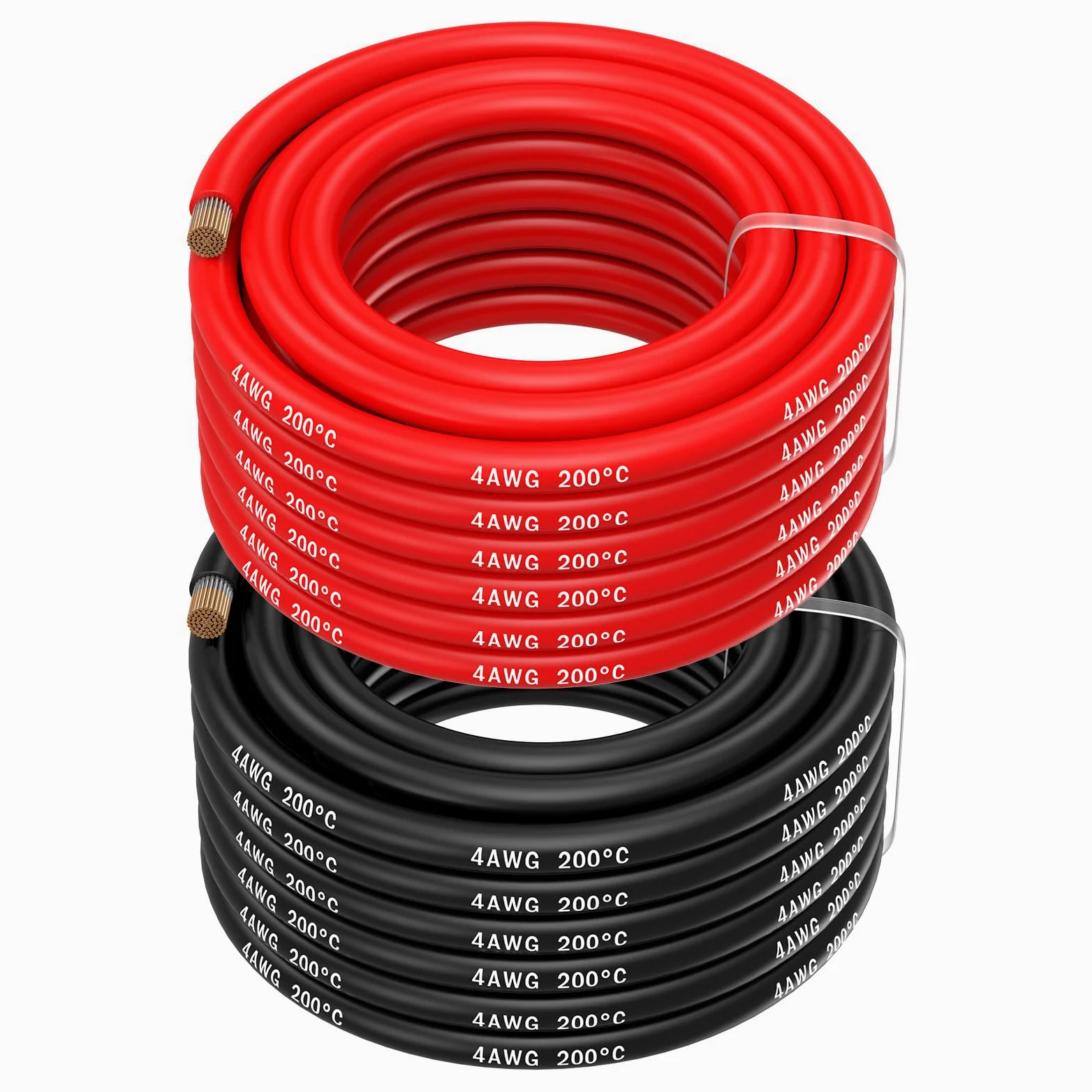 MMOBIEL 4 AWG Cable Eléctrico de Silicona - 4 Gauge (21,15mm²) Cable de Cobre Estañado - 2 Hilos Separados Rojo y Negro Cada Uno 2,5 m / 8,2 ft para Frigoríficos, Batería Coche, Batería Soldadura