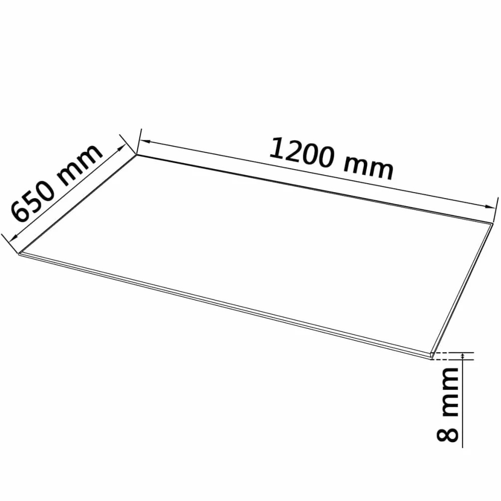homiuse Tablero de Mesa de Cristal Templado Cuadrado 1200x650 mm Tablero para Escritorio Es Ideal para Mesas De Comedor Mesas De Centro Mesas De Jardín Alta Dureza Seguro Y Duradero