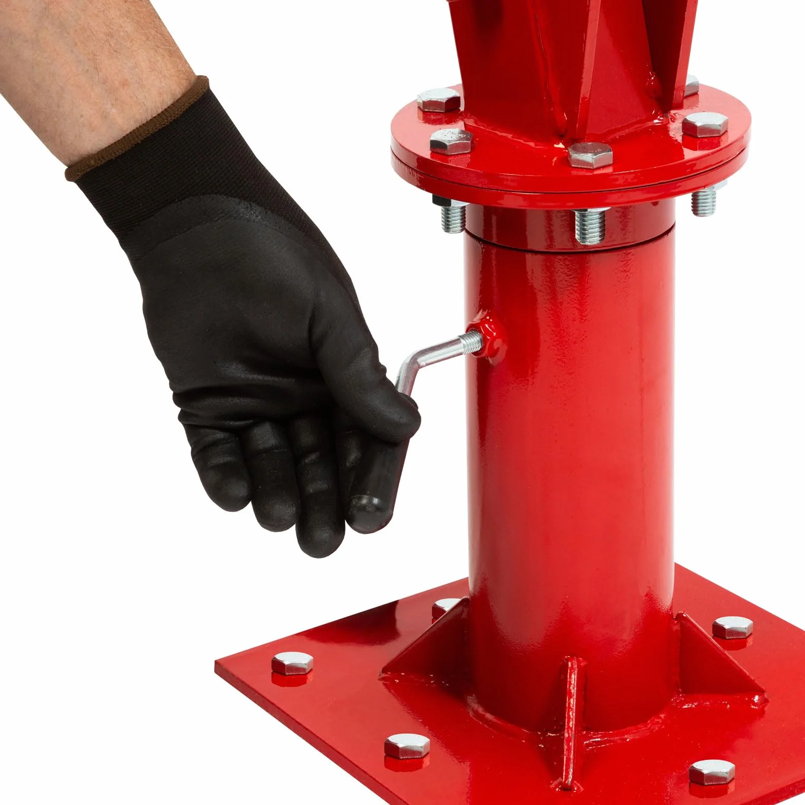 EBERTH Grúa pick-up 450 kg de capacidad de carga, cabrestante de cable, corona giratoria de 360°, base sólida para montaje en el suelo, plegable, grúa remolque con 1750 mm de altura de elevación