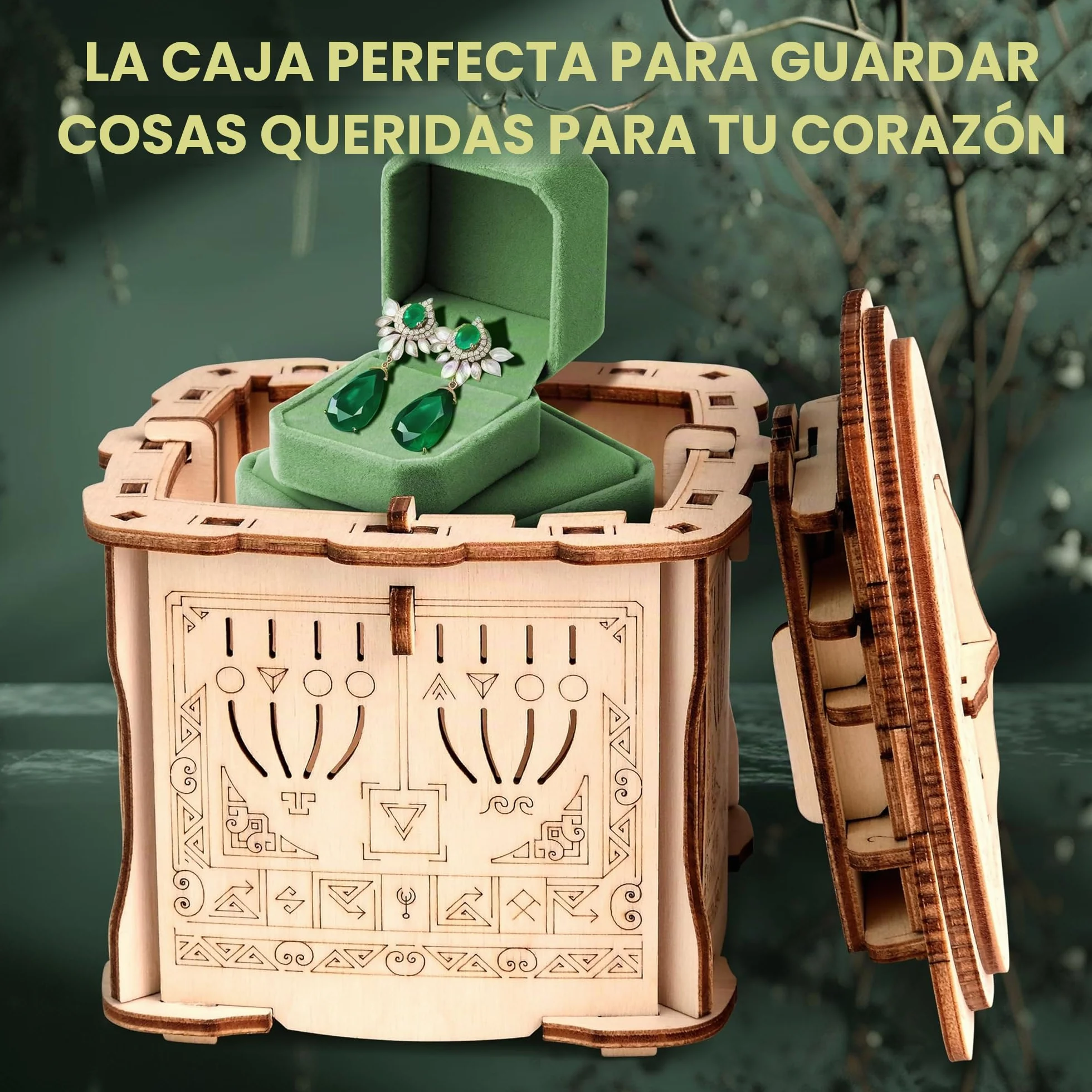 ESC WELT Wooden Secret Lock Box 3D Puzzle Gift Box for Money, Gift Cards, Teens