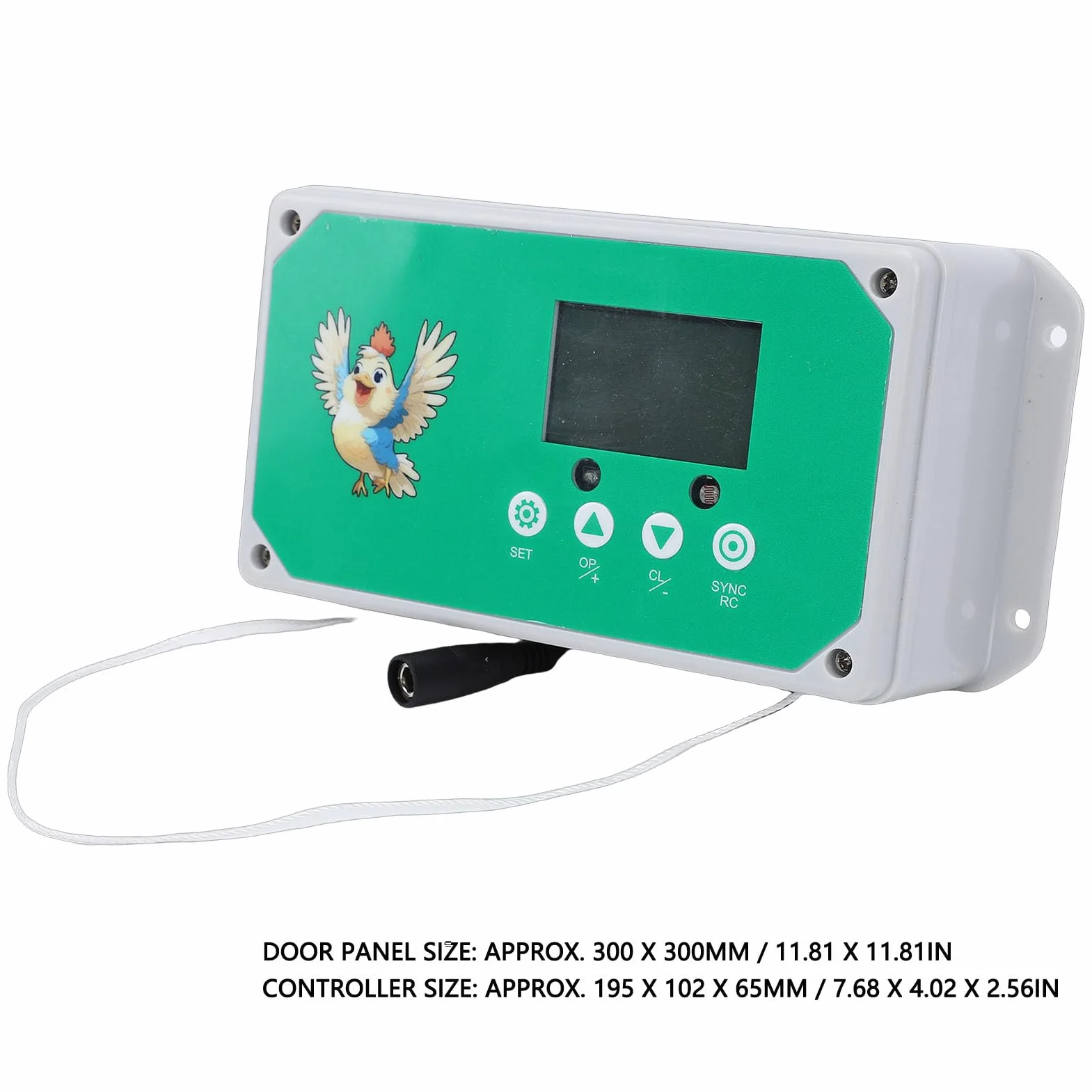 HEEPDD Abridor Automático de Puerta para Gallinero, de Aluminio Resistente a la Intemperie, con Control Remoto, Eléctrico, con Temporizador y Pantalla LED HD para (Enchufe de la UE 100-240V)