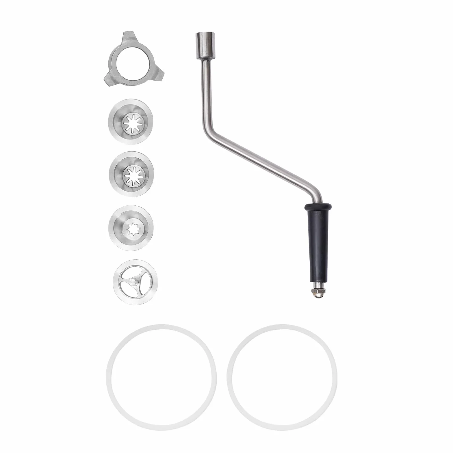 Máquina de churros manual profesional de 5 litros multifuncional para aperitivos, máquina de churros de acero inoxidable comercial con 4 boquillas (3 formas diferentes), para uso comercial o privado