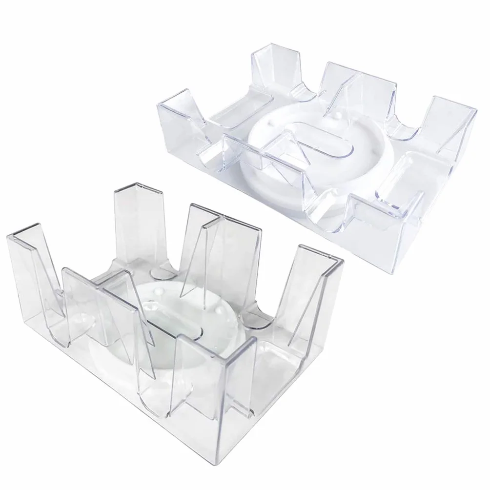 Caja de Cartas de póquer Transparente con Bandeja giratoria, Soporte para Juegos de Mesa