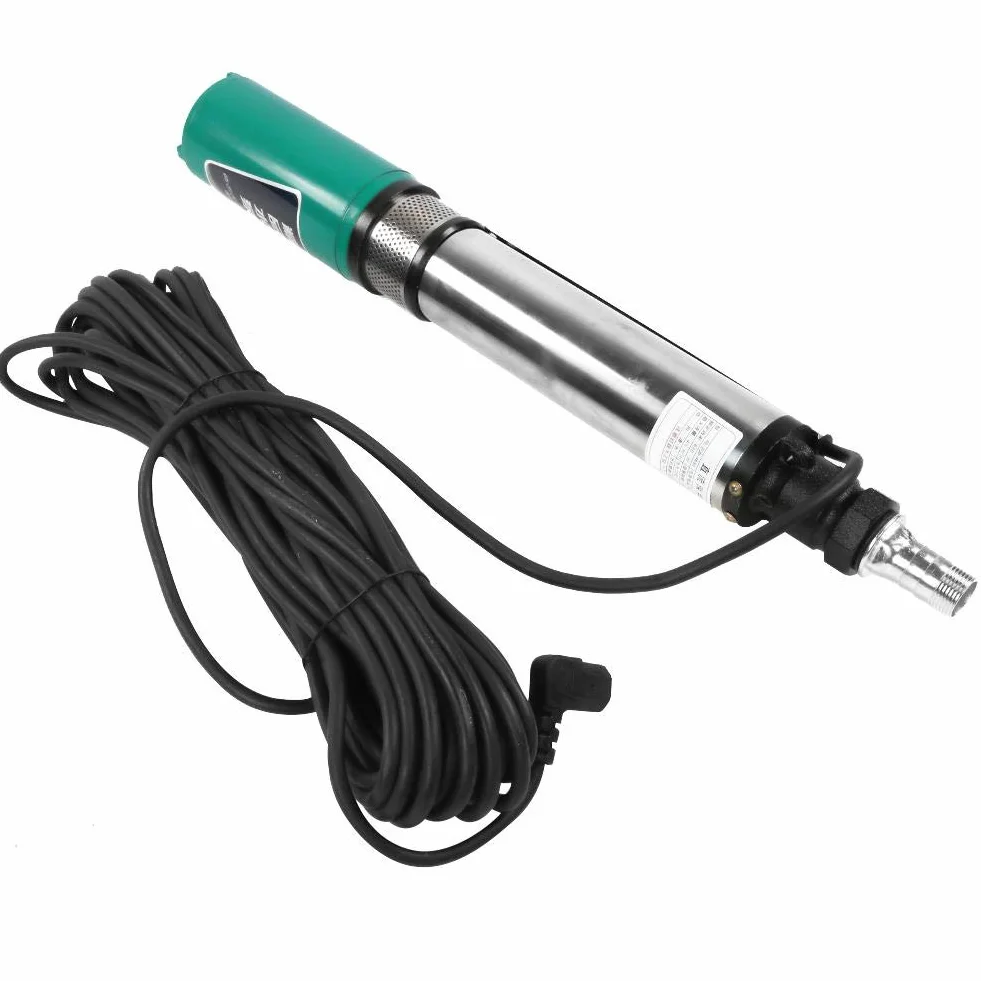 Bomba de agua sumergible solar, 48V 60V-4/5m³-45/55m Bomba de pozo profundo de CC Bomba de pozo profundo de CC Bomba de agua sumergible solar de alta elevación Línea de 20 m