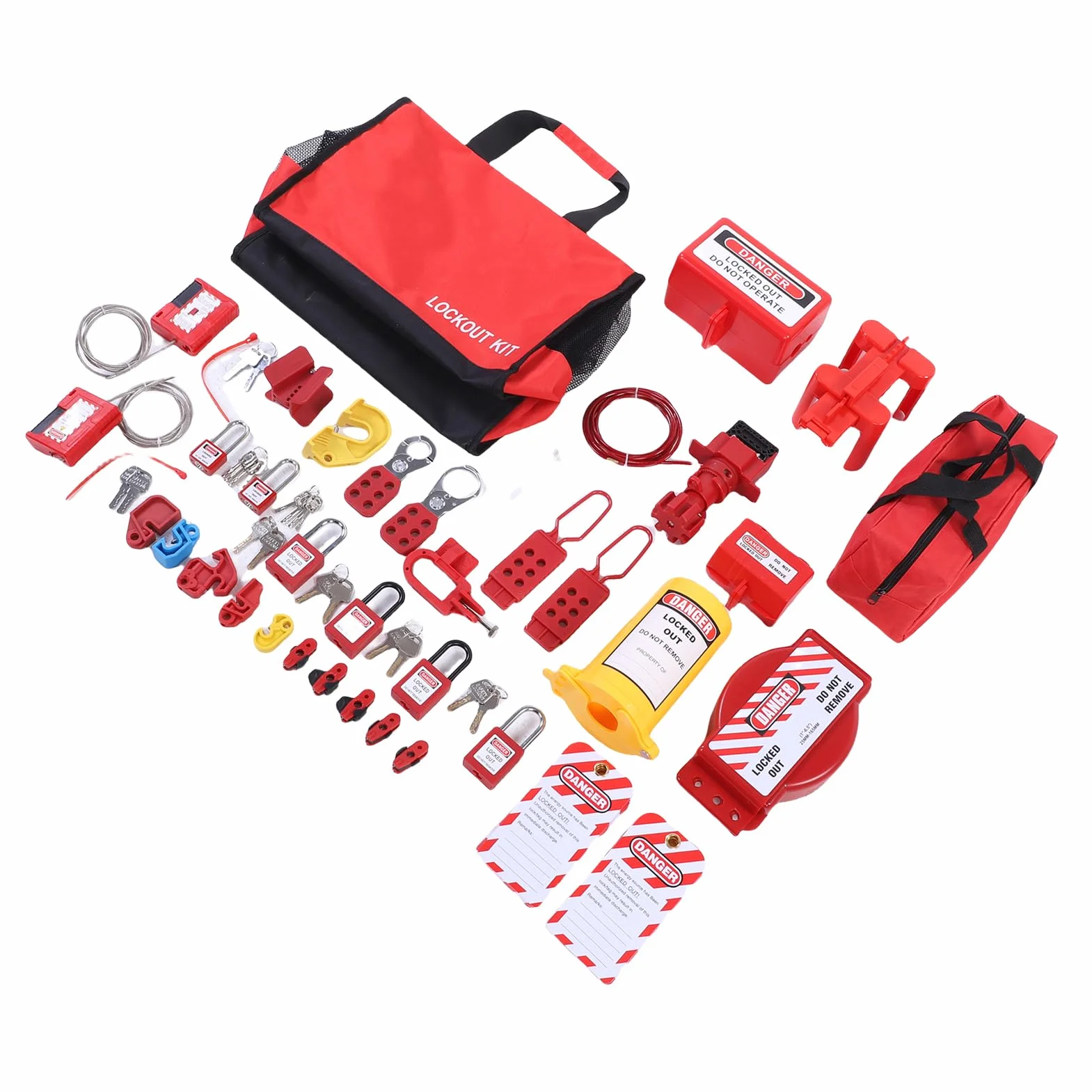 Generic Kit Loto de Bloqueo y Etiquetado, Cerrojos de Bloqueo de Grupo de Seguridad Completo, Abrazadera de Etiquetado en de Disyuntor con Función de Kit de Seguridad, Ideal para Aplicaciones