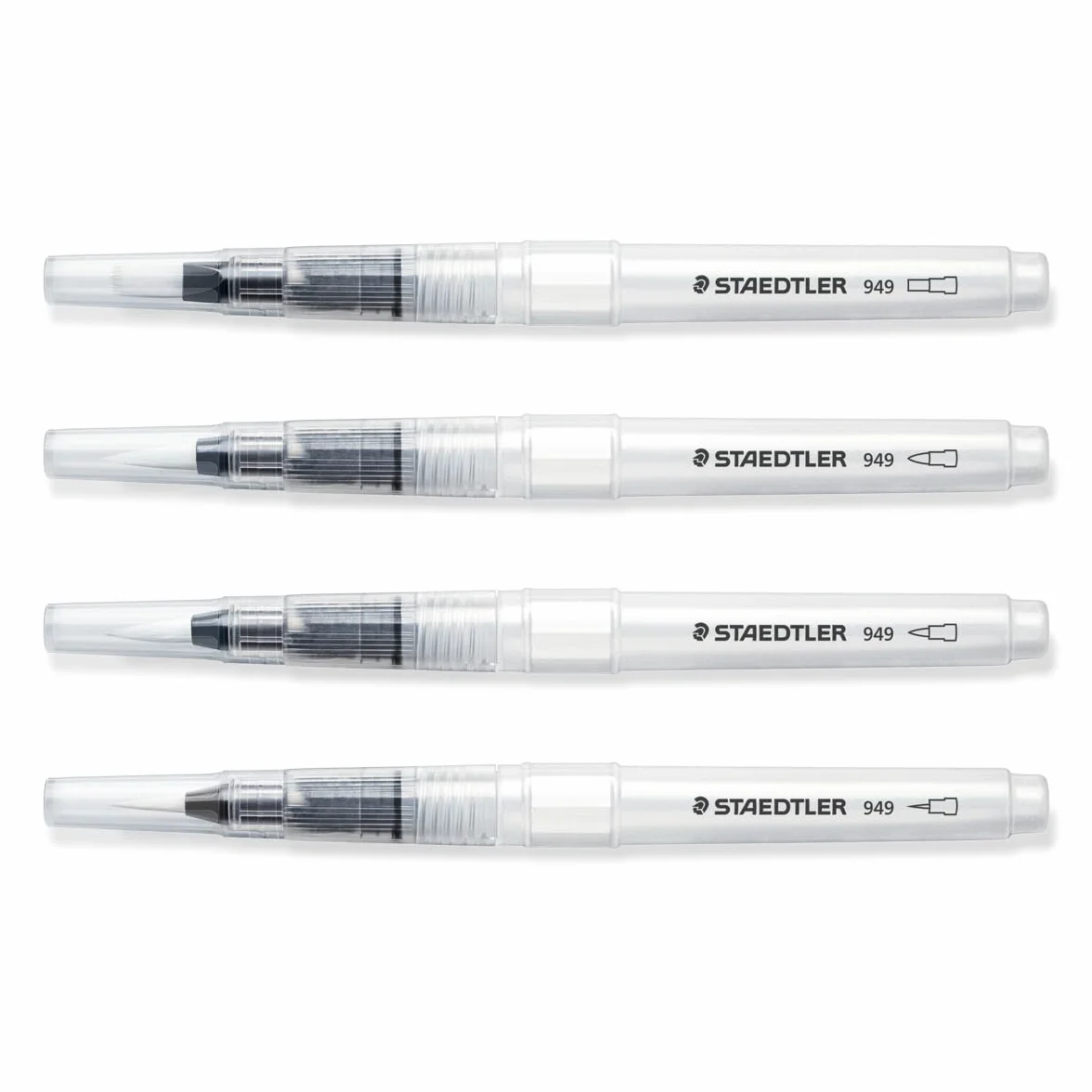 STAEDTLER Design Journey 949-SBK4-CST Water Brush Blíster con Cuatro Pinceles de Agua Blanco