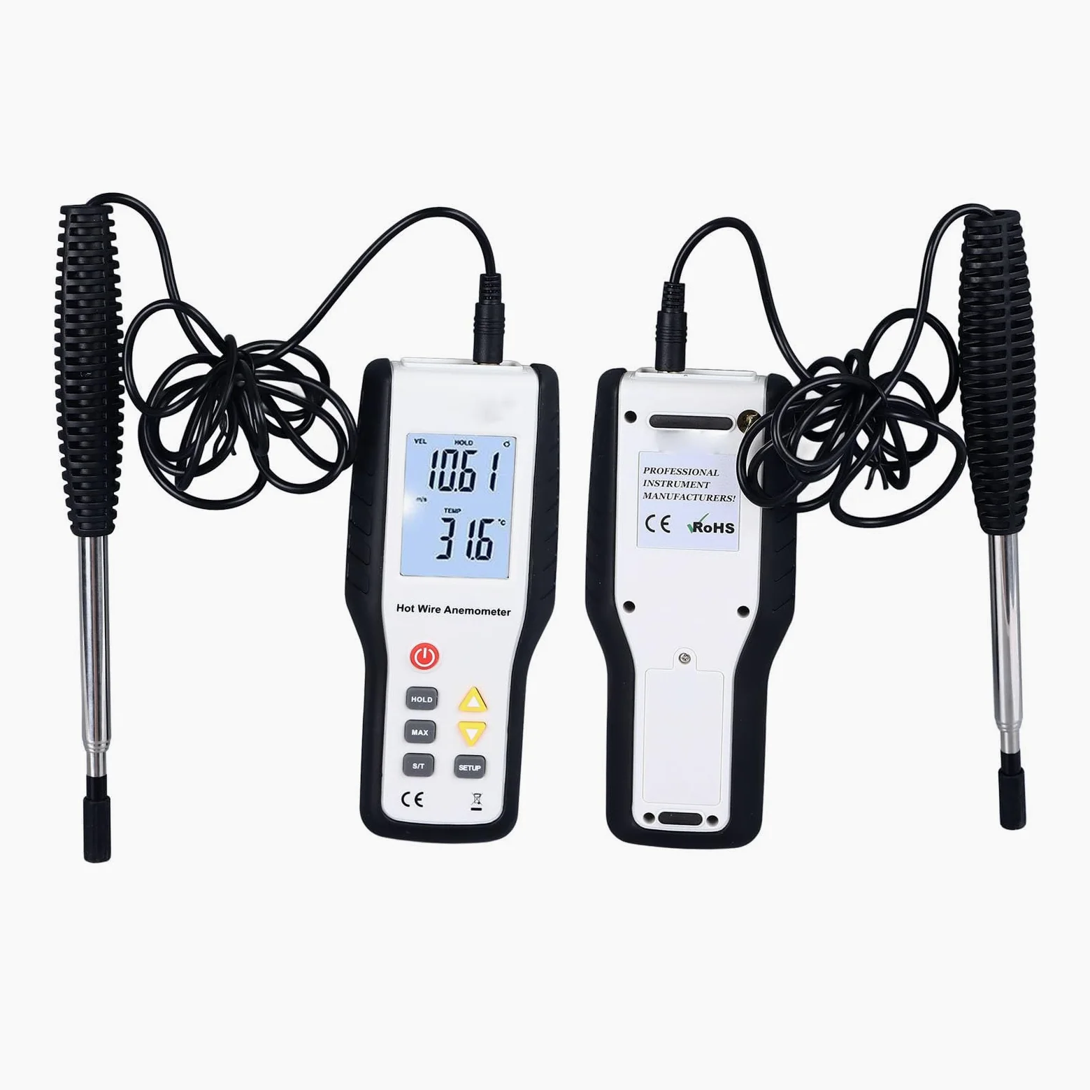 AMONIDA Anemómetro Térmico de Alta Sensibilidad Medidor de Velocidad del Viento Portátil con Pantalla LCD para Actividades Al Aire Libre Diseño Ergonómico Liviano