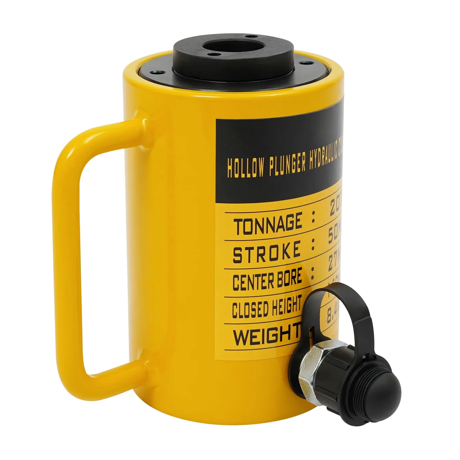 Cilindro hidráulico 20T, elevador de pistón hueco de 60 mm, carrera para elevación, tracción y empuje | Rebobinador de pistón automático portátil ZG3/8 para bomba de mano CP-700