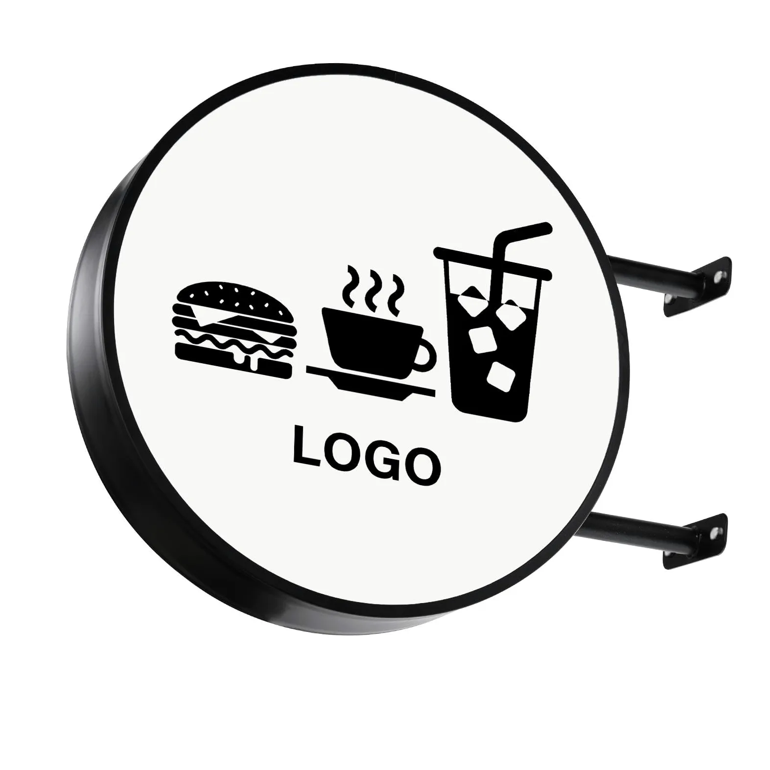 De Luz LED De Doble Cara Letrero De Logo Con Iluminación LED De Doble Cara | IP65 Resistente Al Agua 51 cm Cartel Publicitario Iluminado Para Bar Cafetería Restaurantes Hotel Salón Decoración