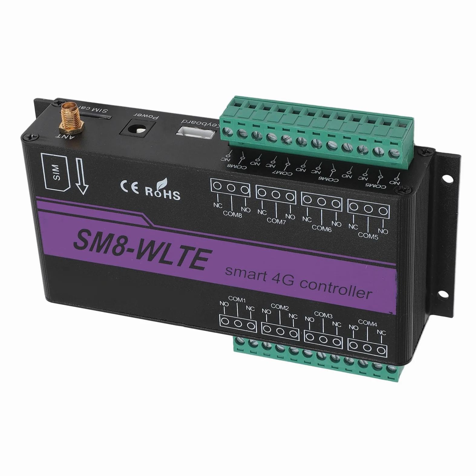 Fdit Controlador de Puerta GSM 4G, Interruptor Remoto por SMS con Sensor de Temperatura y Humedad, para Control de relé Industrial