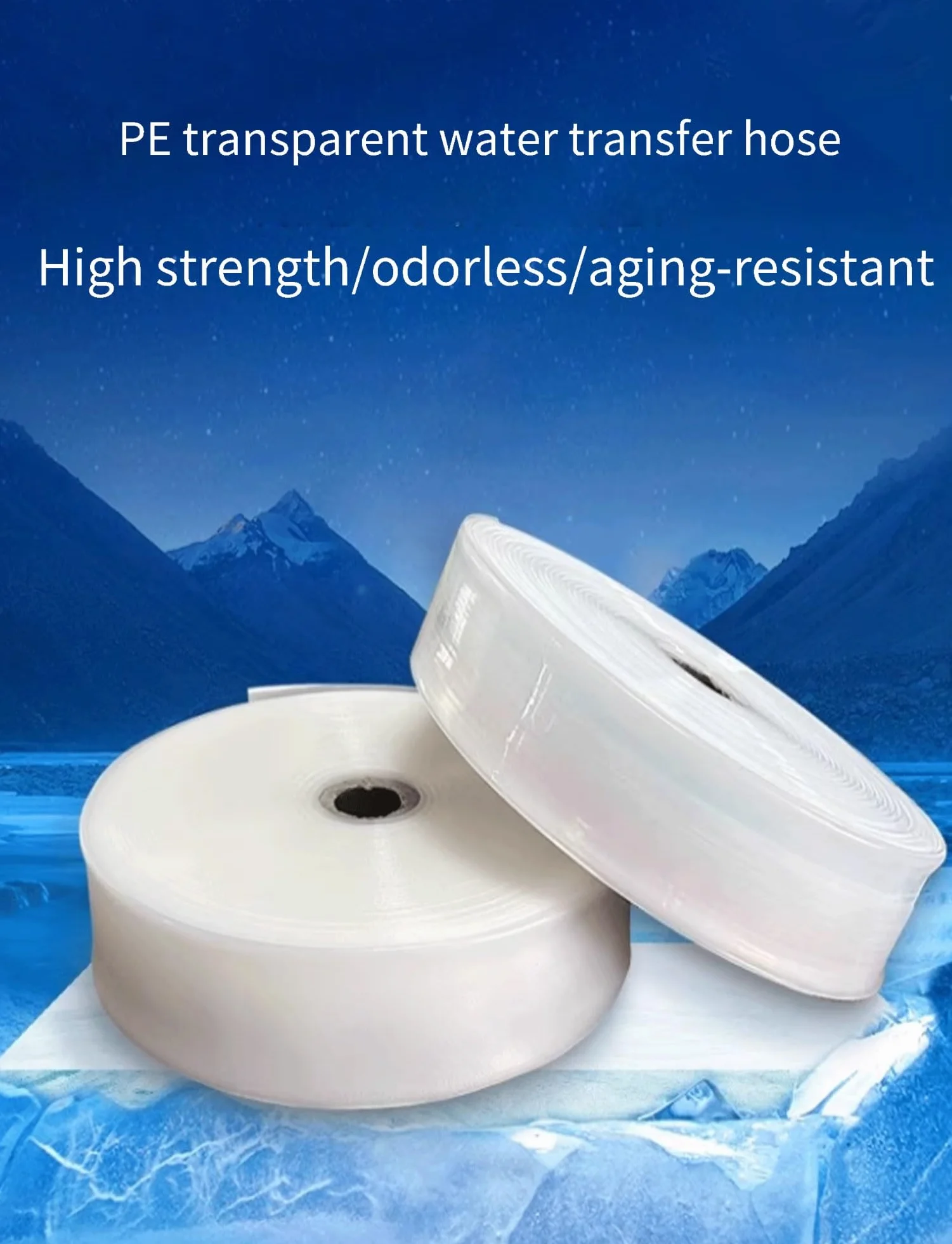 Manguera de descarga plana PVC | 2,5-5 cm de diámetro for transferencia de agua y retrolavado de piscinas(10meter,4cm)