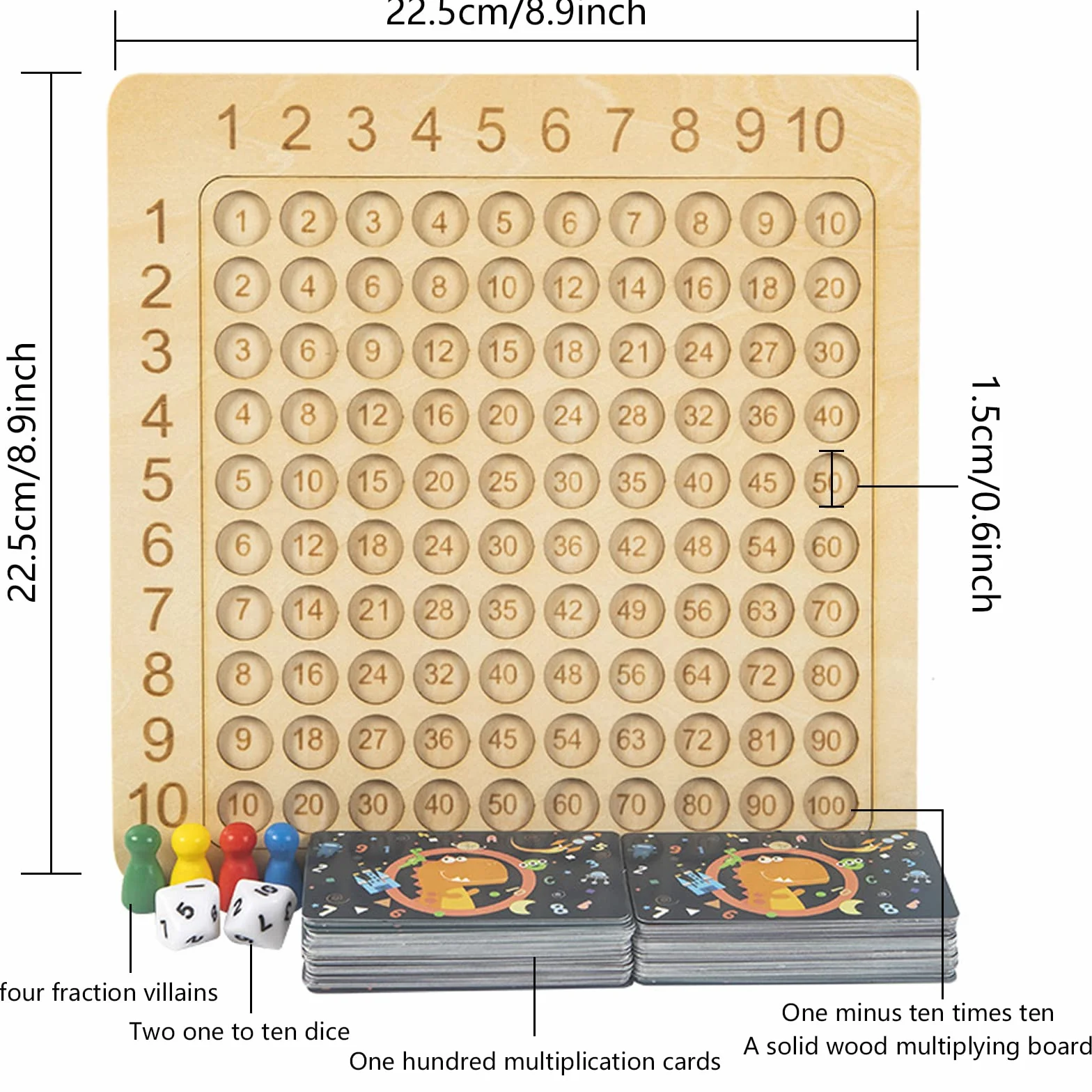 Tablero de Multiplicación Montessori de Madera para Niños