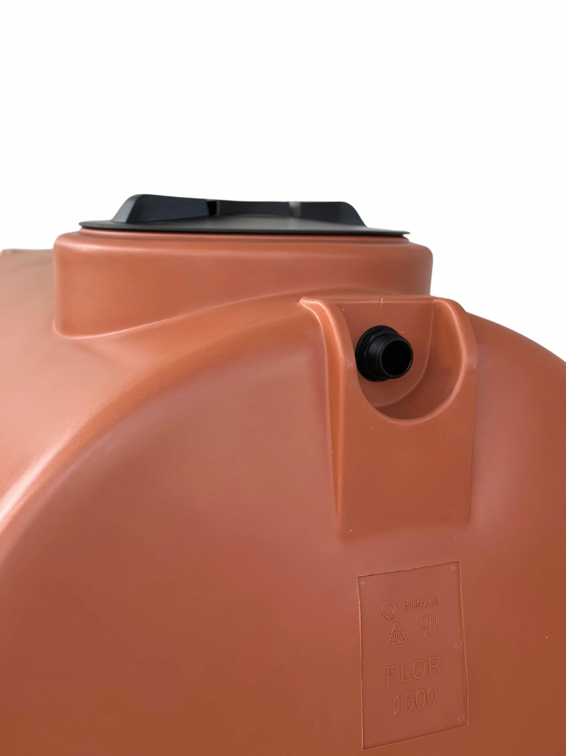 Depósito de Polietileno para Agua cilíndrico Horizontal Mod. 300 litros Color Terracota Made in Italy