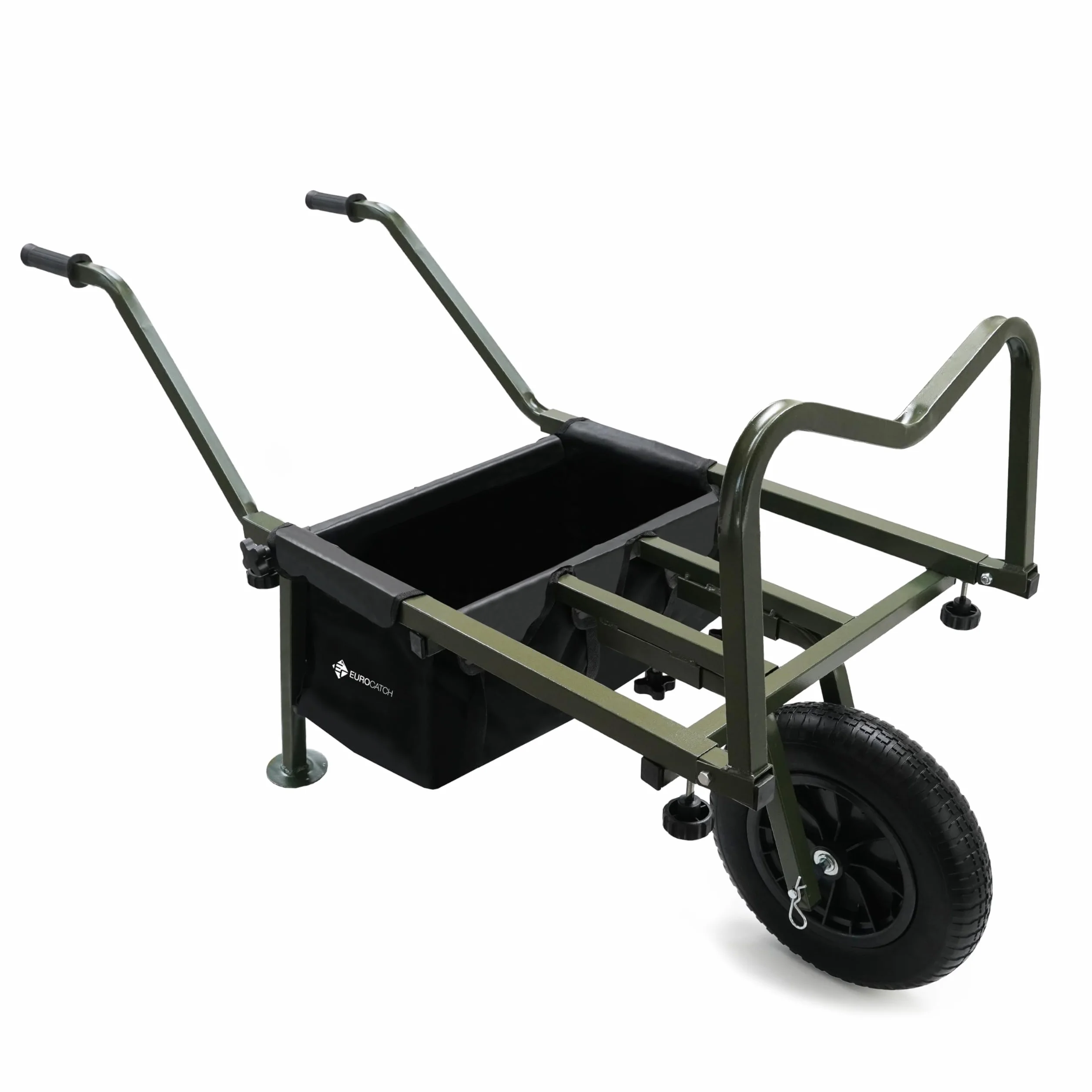 Carretilla XXL - Carro de Pesca - Rueda de PU NO MÁS pinchazos - Desmontable - Ajustable - Incluye Bolsa de Almacenamiento 600Dn - Carro de Transporte Marco Extensible (75cm-100cm)