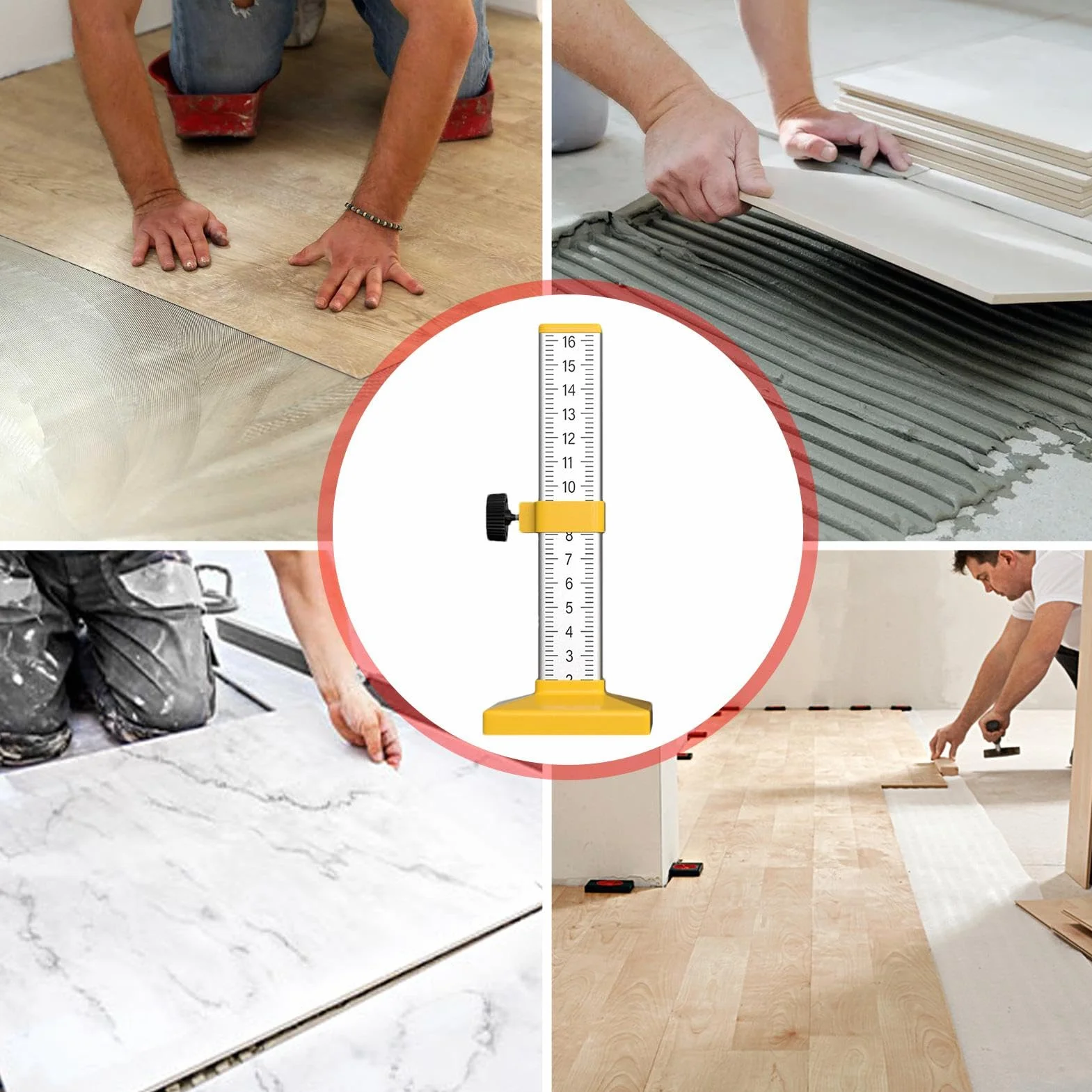 Regla de nivelación horizontal para baldosas con escala graduada, herramienta para azulejos de cerámica