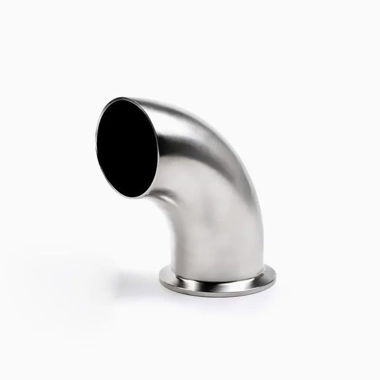 Tri Abrazadera de Soldadura de Extremo SS304 de Acero Inoxidable instalación de tuberías sanitarias con Codo de 90 Grados | 102mm x ferrule 119