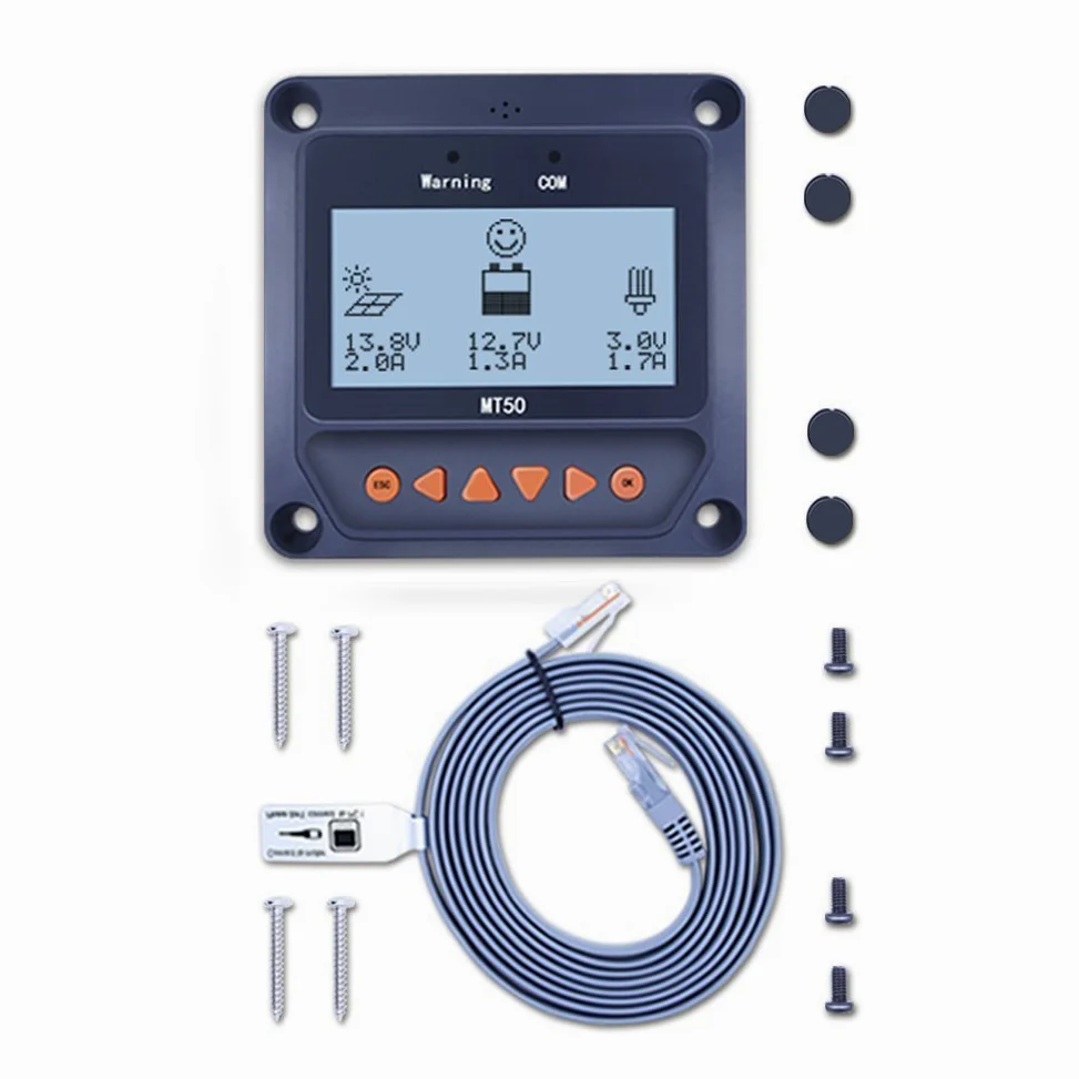 EPEVER Medidor remoto de pantalla LCD MT50 Compatible con controlador solar MPPT como Tracer-BN Tracer-AN LS-B LS-BP VS-BN eTracer iTracer