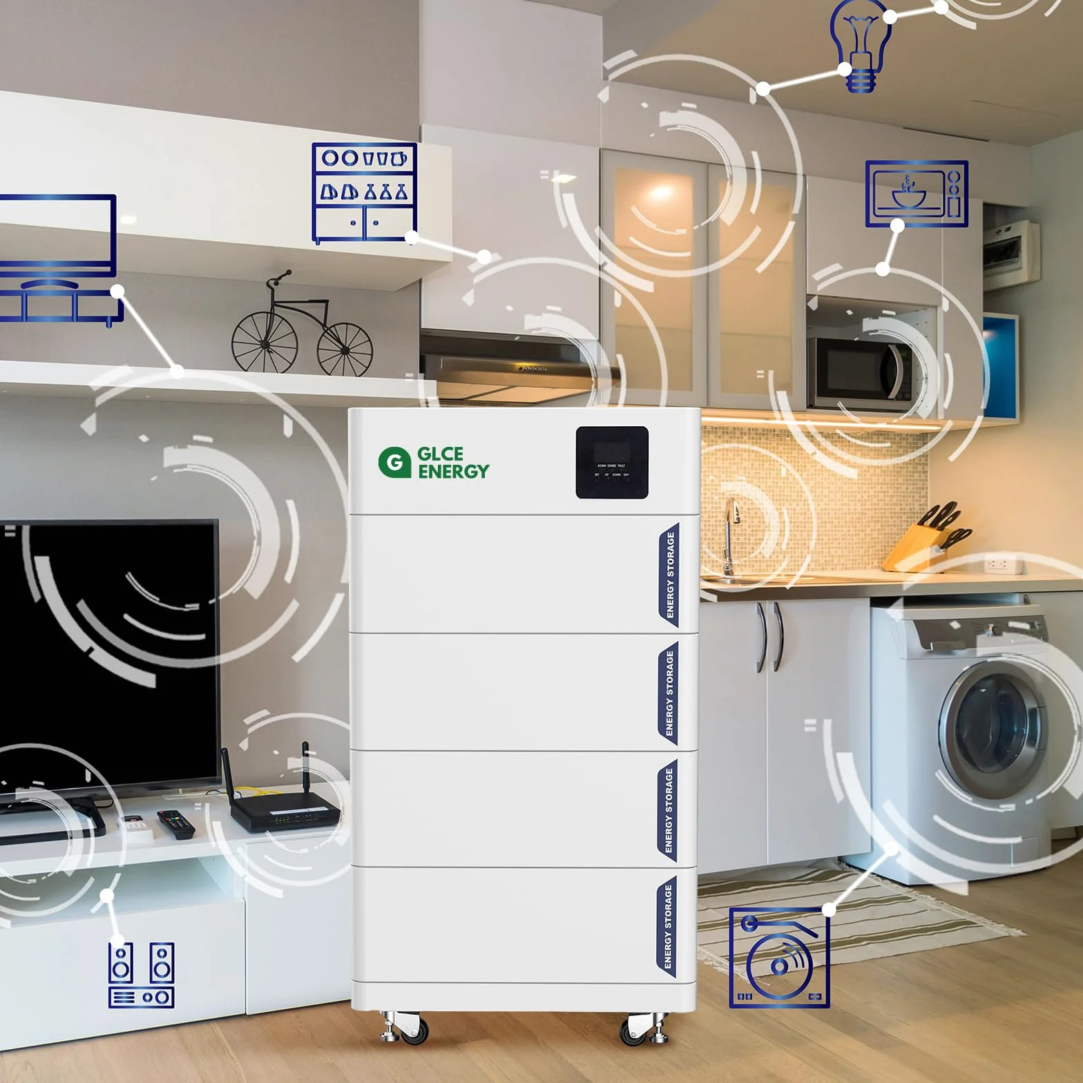 51.2 V 200 Ah Batería apilable LiFePO4 con inversor de 5 kW, estación de energía 10.24 kWh, batería de litio para sistema de almacenamiento solar/RV/sistema de almacenamiento de energía
