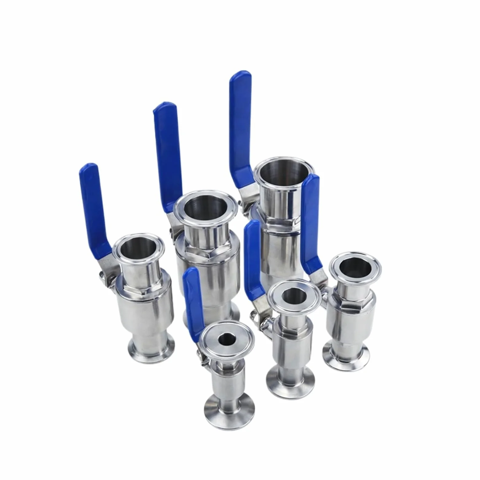 Llave De Paso Agua Válvula De Bola Sanitaria De Acero Inoxidable 304 De 19 Mm, 3/4", 1", 1-1/2", 2", Tipo Tri Clamp, Casquillo De 50,5 Mm/64 Mm(25mm x Ferrule 50.5)