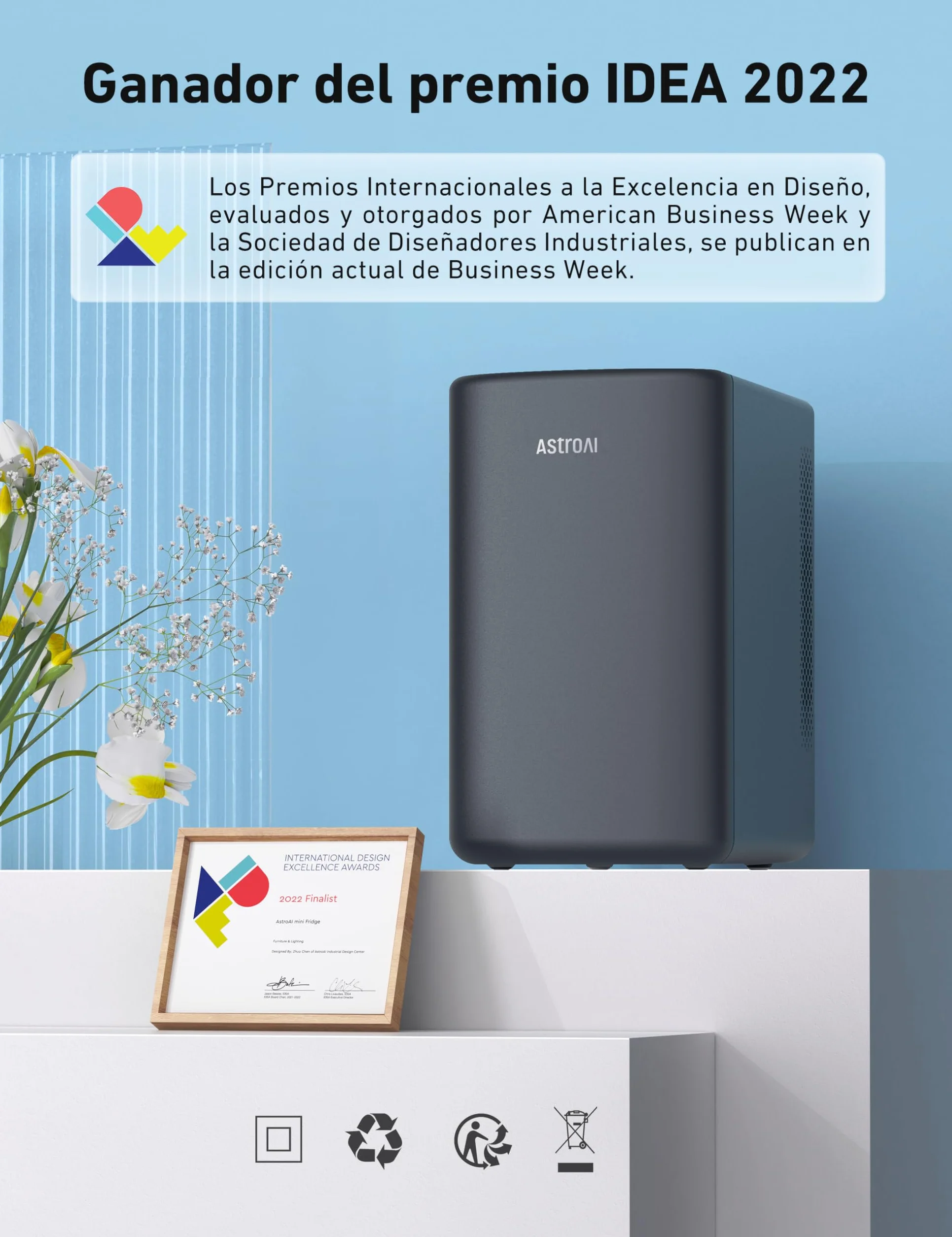 AstroAI Nevera Pequeña Portátil 6 Litros, Mini Frigorífico para Coche y Dormitorio (Negro)