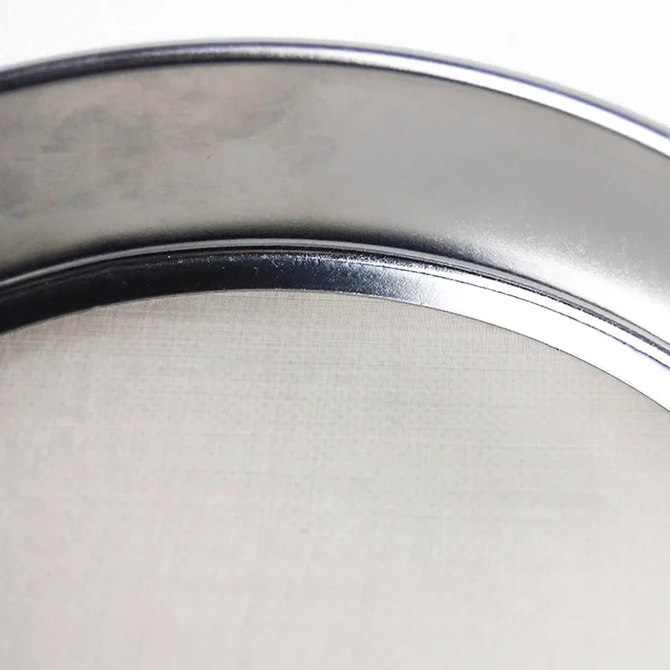 Tamiz de Prueba estándar Laboratorio, galvanizado, 20 cm, con Tapa y Fondo, Mallas Varios tamaños(500 Mesh(0.0308mm))