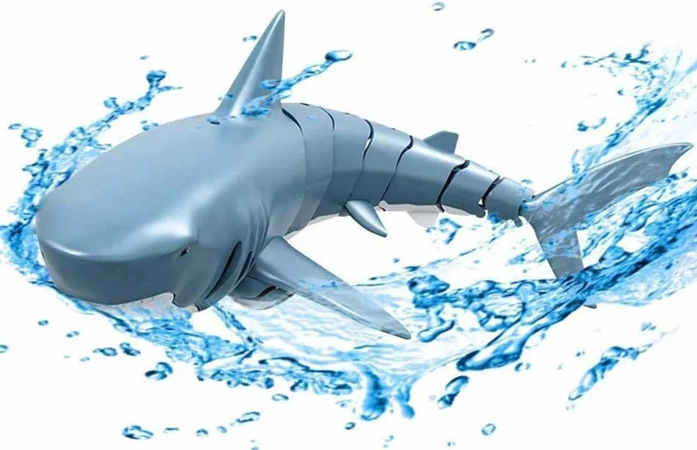 Bprtcra 2.4G RC tiburón juguete impermeable simulación eléctrico velocidad barco pescado para piscina baño