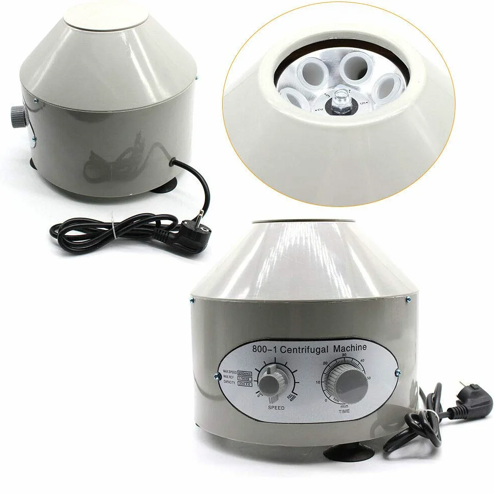 Centrifugadora eléctrica de mesa de 25 W, 4000 rpm, 6 x 20 ml