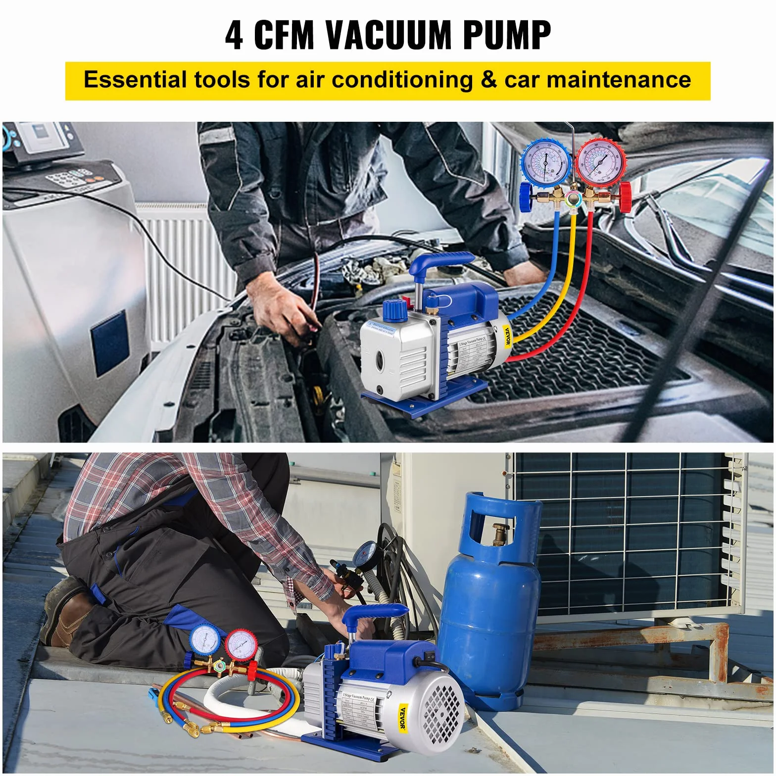 VEVOR Bomba de Vacío 4CFM para Aire Acondicionado