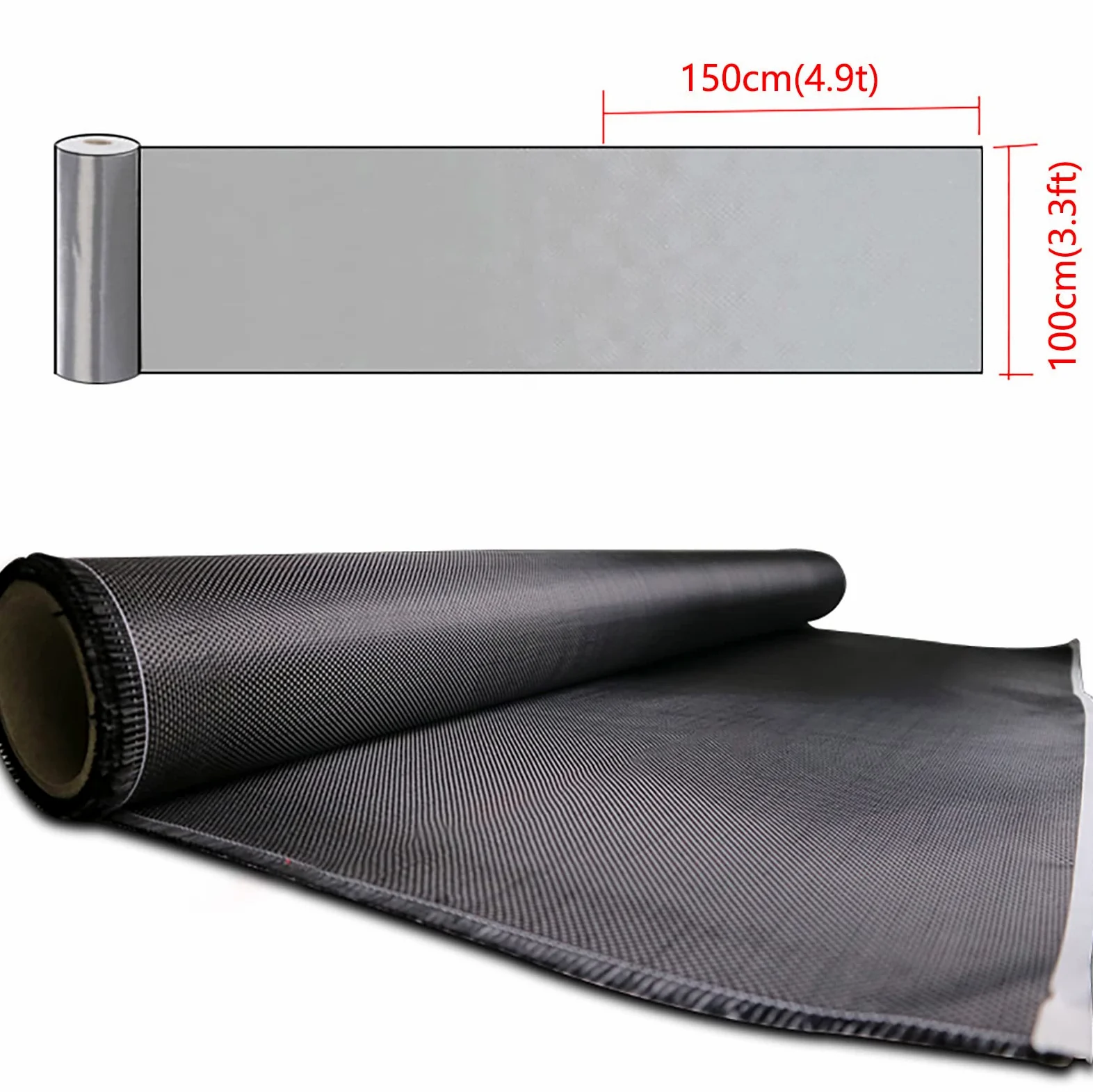 Tela de fibra de carbono - Tejido liso 3K/220g/m² | 150x100cm