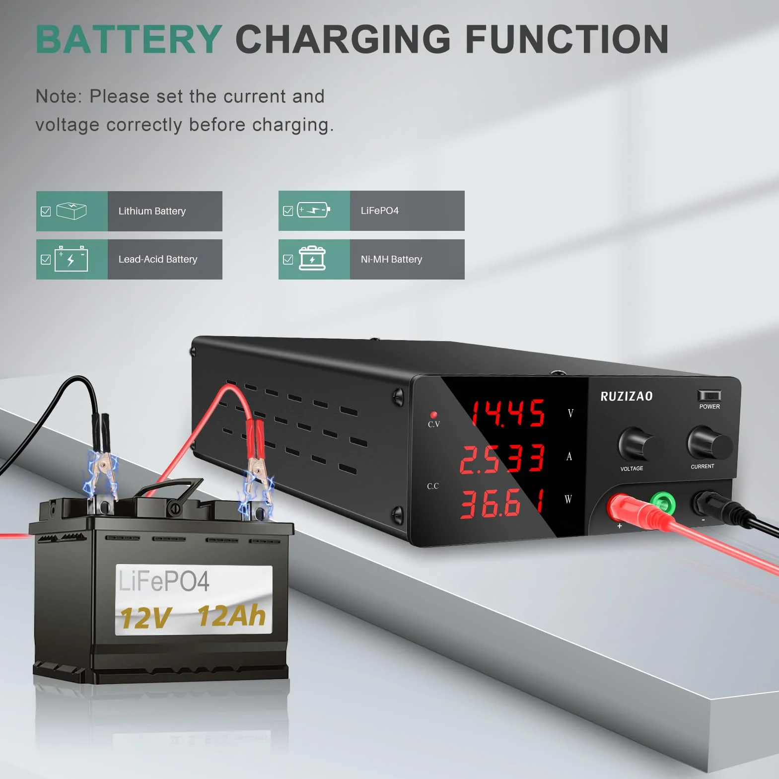 Fuente de Alimentación Regulables 60V 20A 1200W Alta Potencia Alimentación de Laboratorio con Codificador Fuente de Alimentacion de Banco para Carga de Batería 6V/12V/24V/36V/48V y Farolas LED