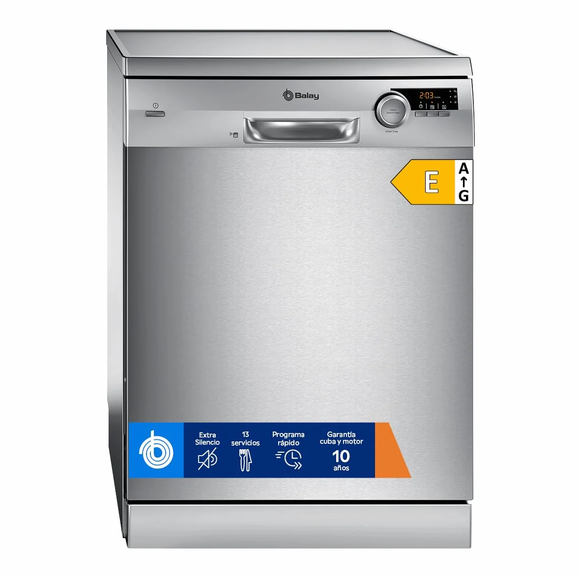 Balay Lavavajillas Libre Instalación 13 Servicios 60 cm Acero Antihuellas 3VS572IP