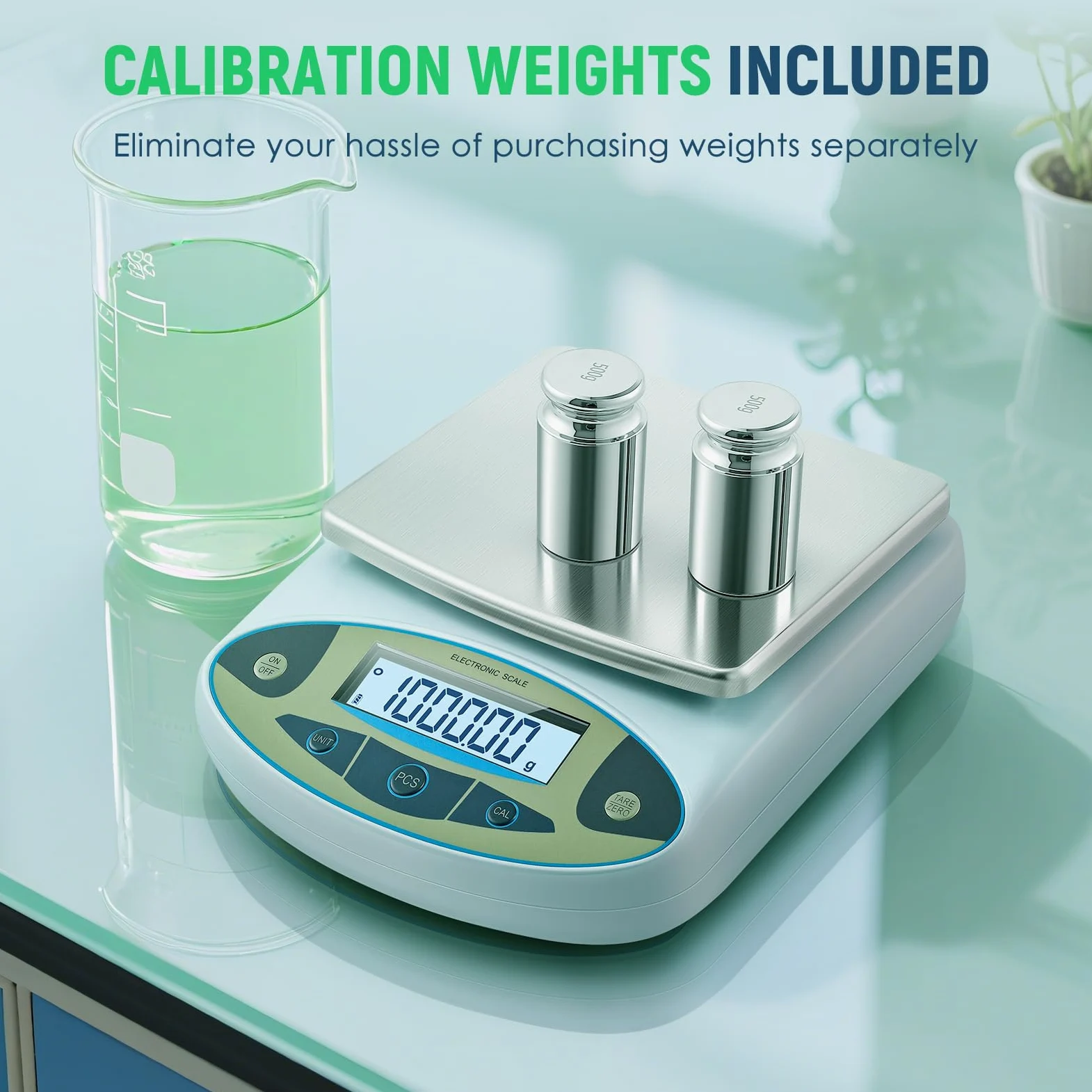 Antstone Báscula de laboratorio de 6000 g x 0,01 g, escala digital de gramos, precisión de 0,01 g, equilibrio analítico científico de alta precisión para laboratorio, pesaje de joyas (6000 g, 0,01 g)